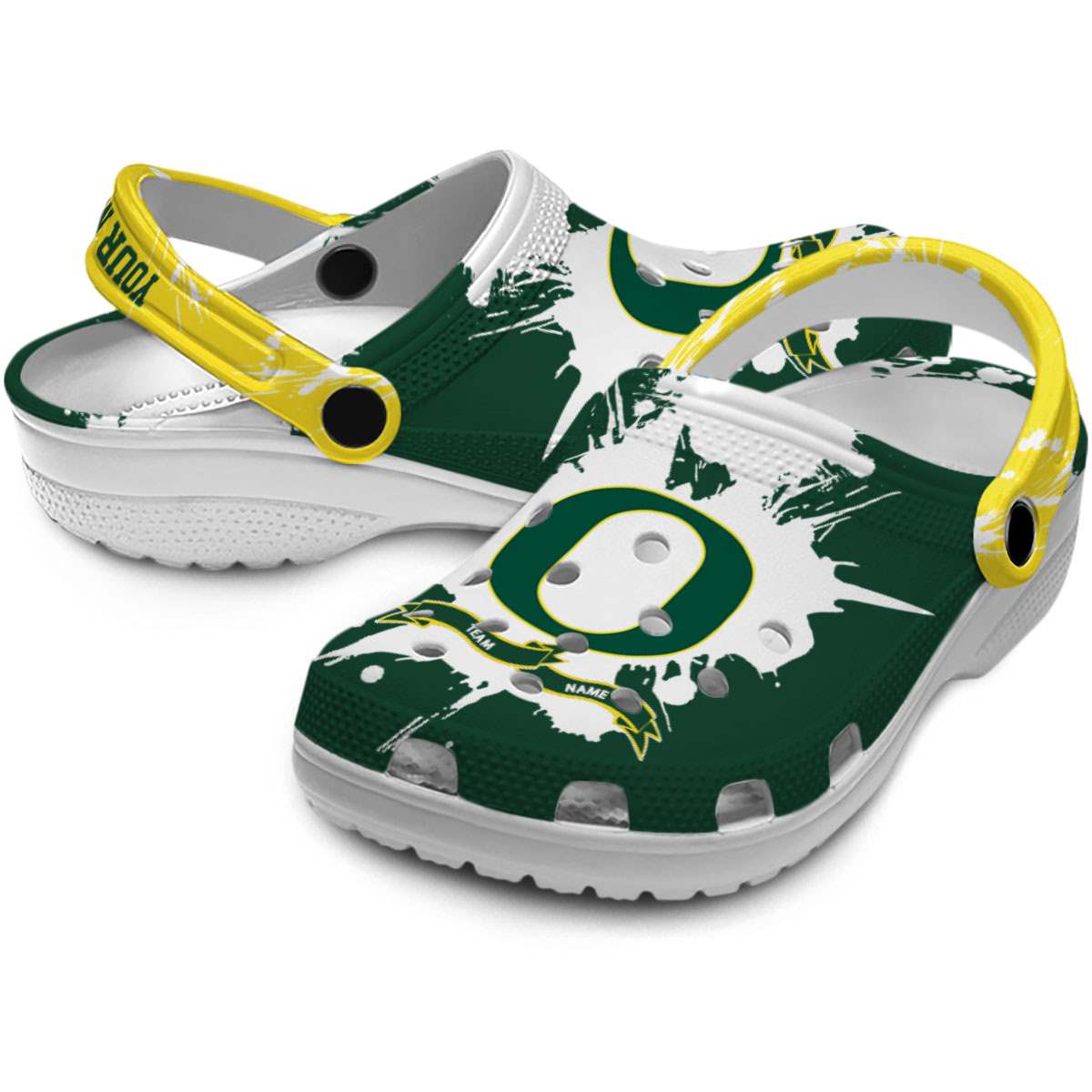 Merchidea Oregon Ducks NCAA Sport Crocs Crocband Clogs Shoes Comfortable For Men Women and Kids