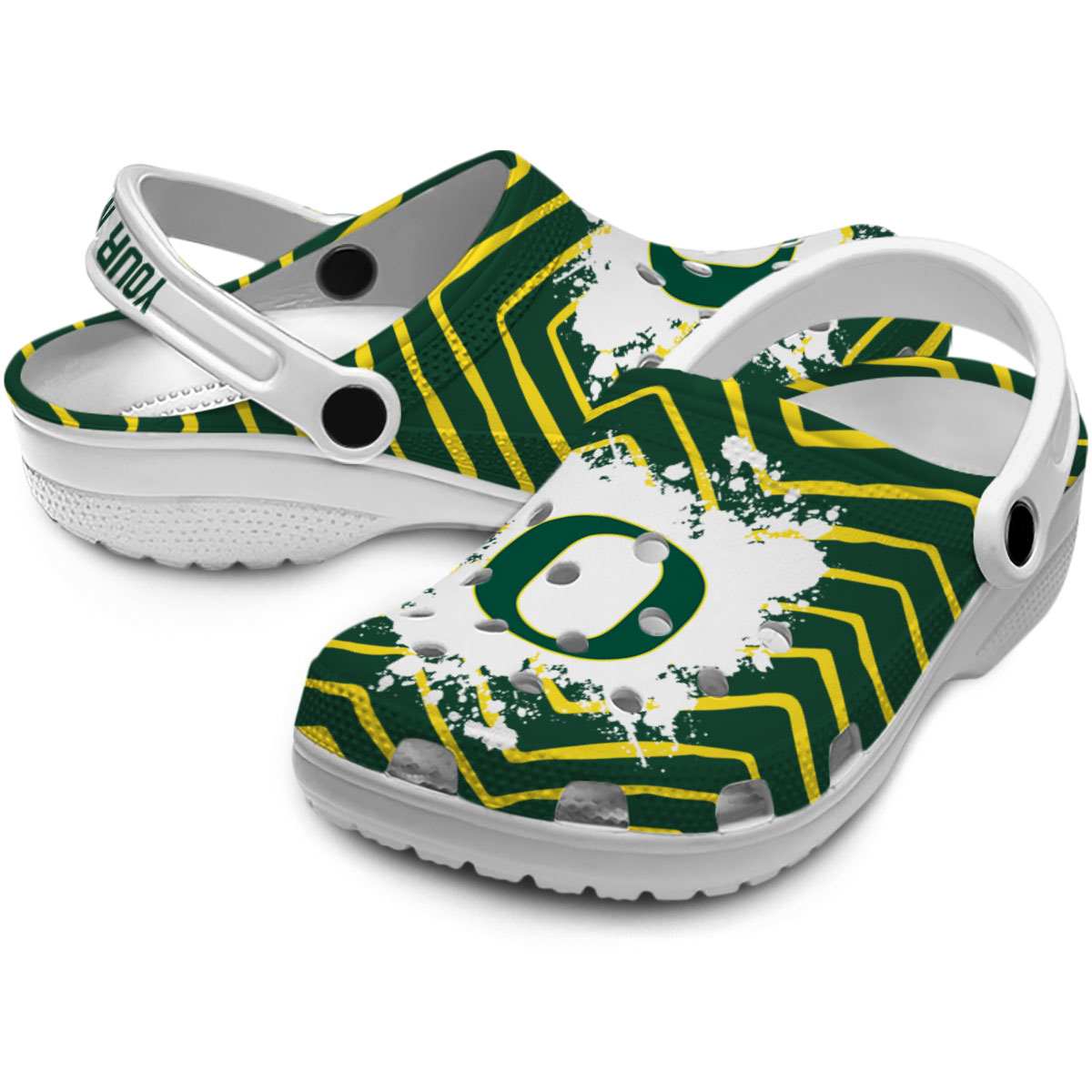Merchidea Oregon Ducks NCAA Sport Crocs Crocband Clogs Shoes Comfortable For Men Women and Kids