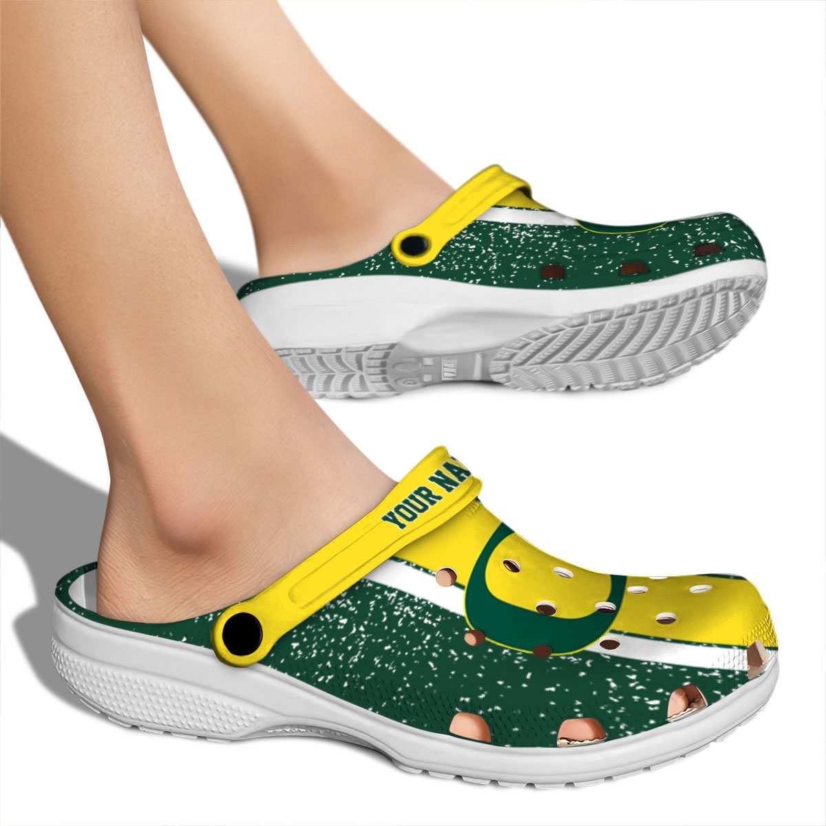 Merchidea Oregon Ducks NCAA Sport Crocs Crocband Clogs Shoes Comfortable For Men Women and Kids
