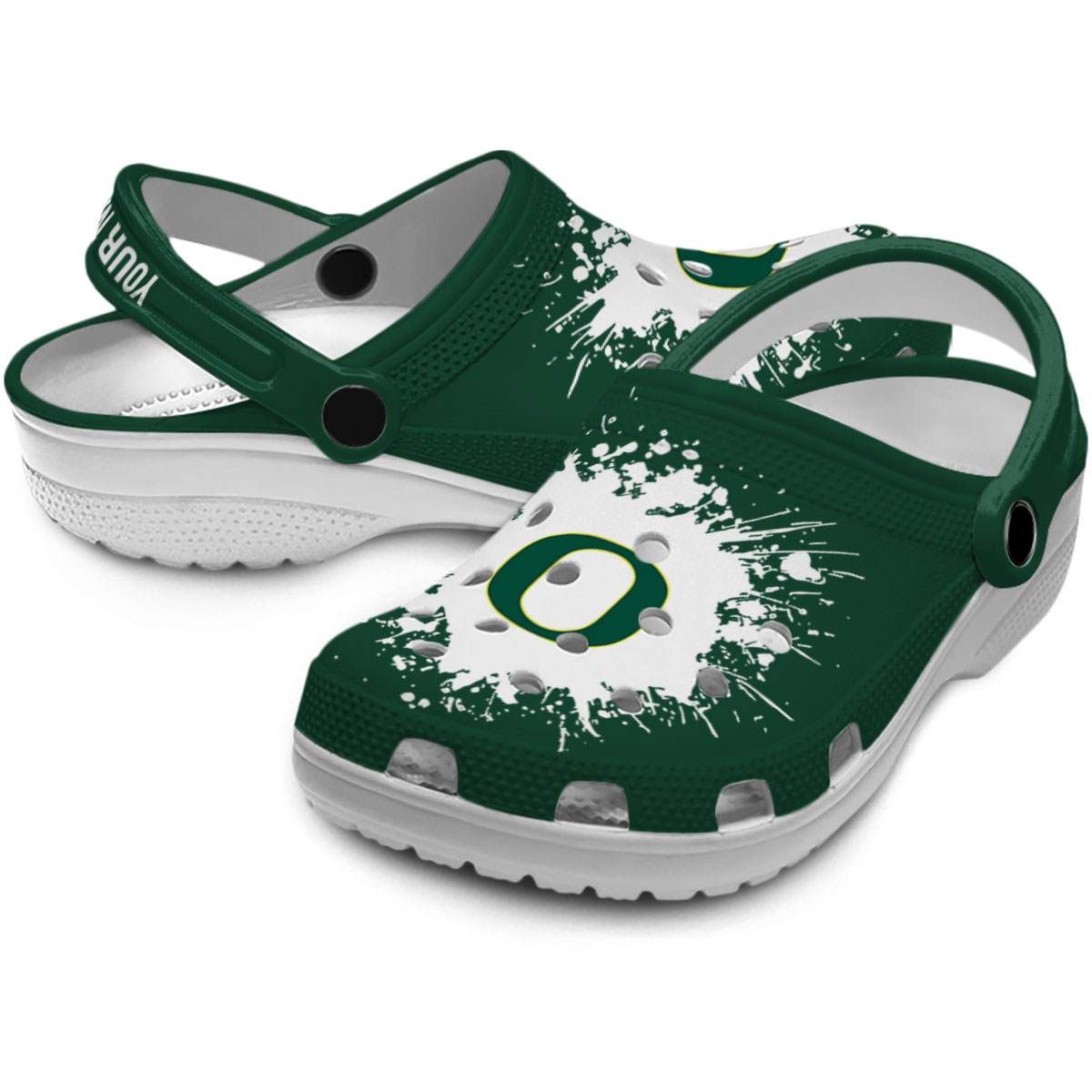 Merchidea Oregon Ducks NCAA Sport Crocs Crocband Clogs Shoes Comfortable For Men Women and Kids