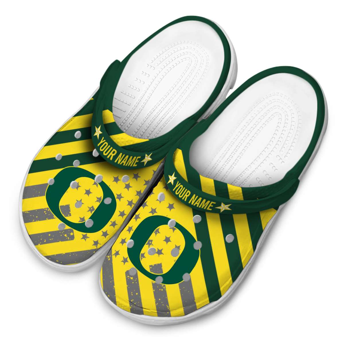 Merchidea Oregon Ducks NCAA Sport Crocs Crocband Clogs Shoes Comfortable For Men Women and Kids