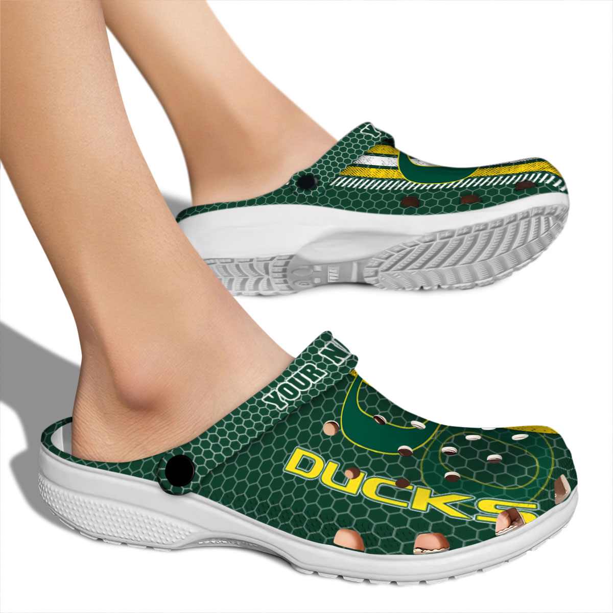 Merchidea Oregon Ducks NCAA Sport Crocs Crocband Clogs Shoes Comfortable For Men Women and Kids