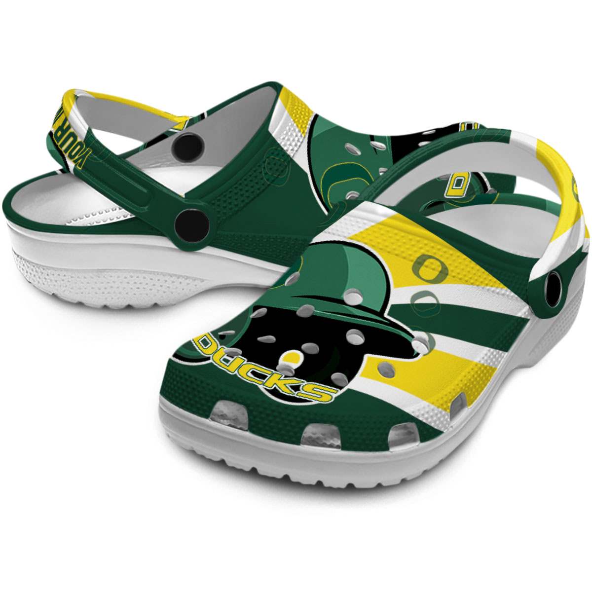 Merchidea Oregon Ducks NCAA Sport Crocs Crocband Clogs Shoes Comfortable For Men Women and Kids