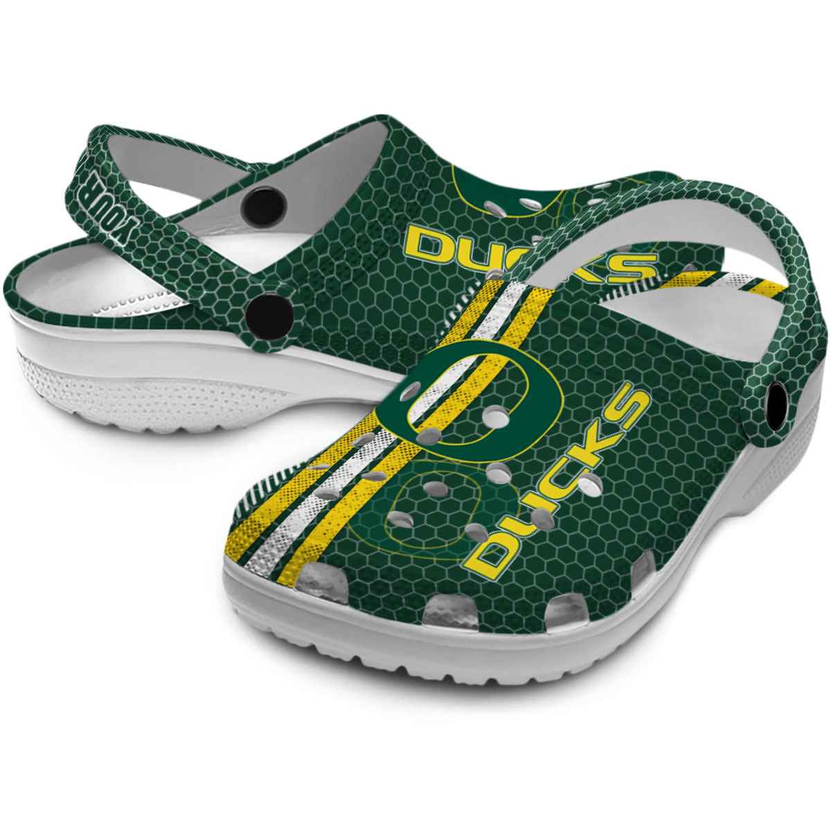 Merchidea Oregon Ducks NCAA Sport Crocs Crocband Clogs Shoes Comfortable For Men Women and Kids