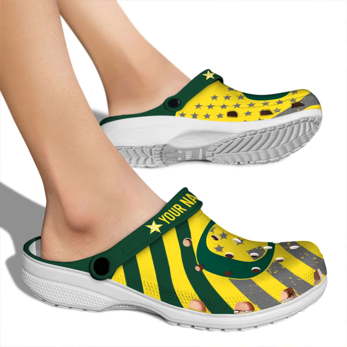 Merchidea Oregon Ducks NCAA Sport Crocs Crocband Clogs Shoes Comfortable For Men Women and Kids
