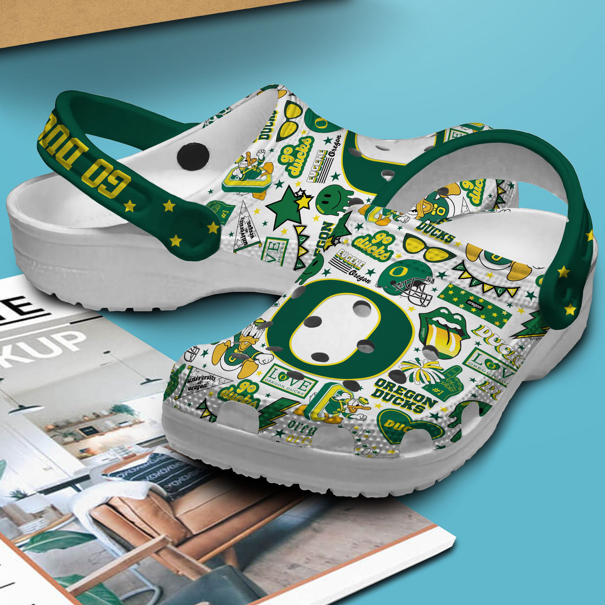 Merchidea Oregon Ducks NCAA Sport Crocs Crocband Clogs Shoes Comfortable For Men Women and Kids