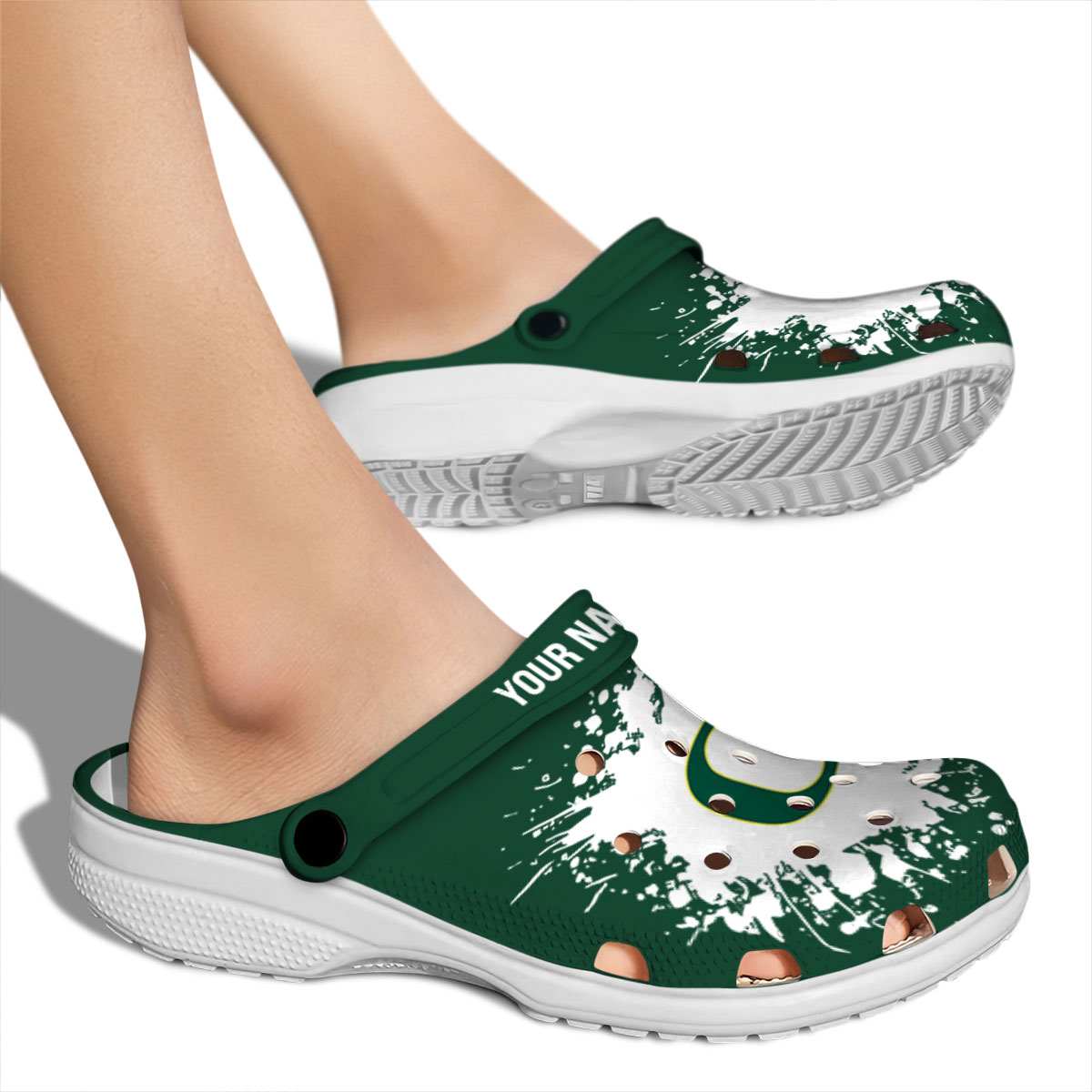 Merchidea Oregon Ducks NCAA Sport Crocs Crocband Clogs Shoes Comfortable For Men Women and Kids