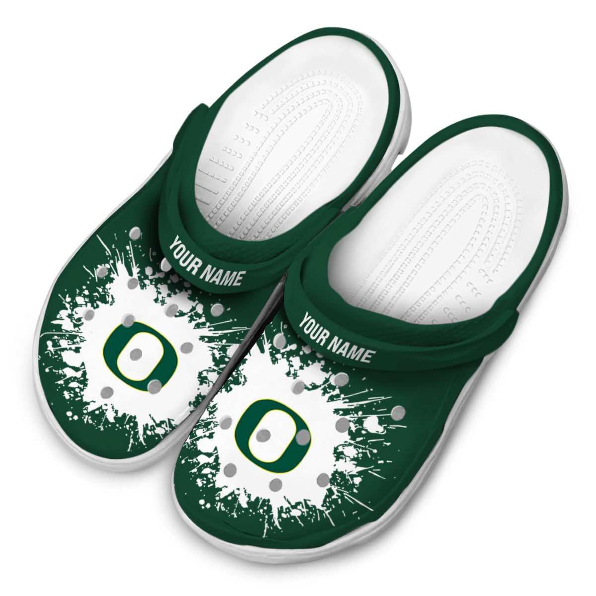 Merchidea Oregon Ducks NCAA Sport Crocs Crocband Clogs Shoes Comfortable For Men Women and Kids