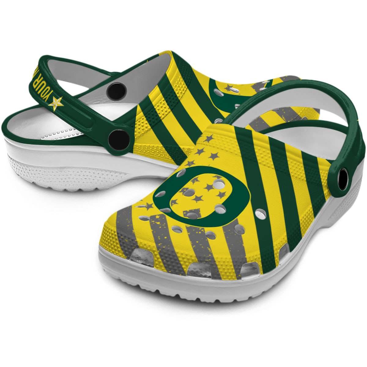 Merchidea Oregon Ducks NCAA Sport Crocs Crocband Clogs Shoes Comfortable For Men Women and Kids