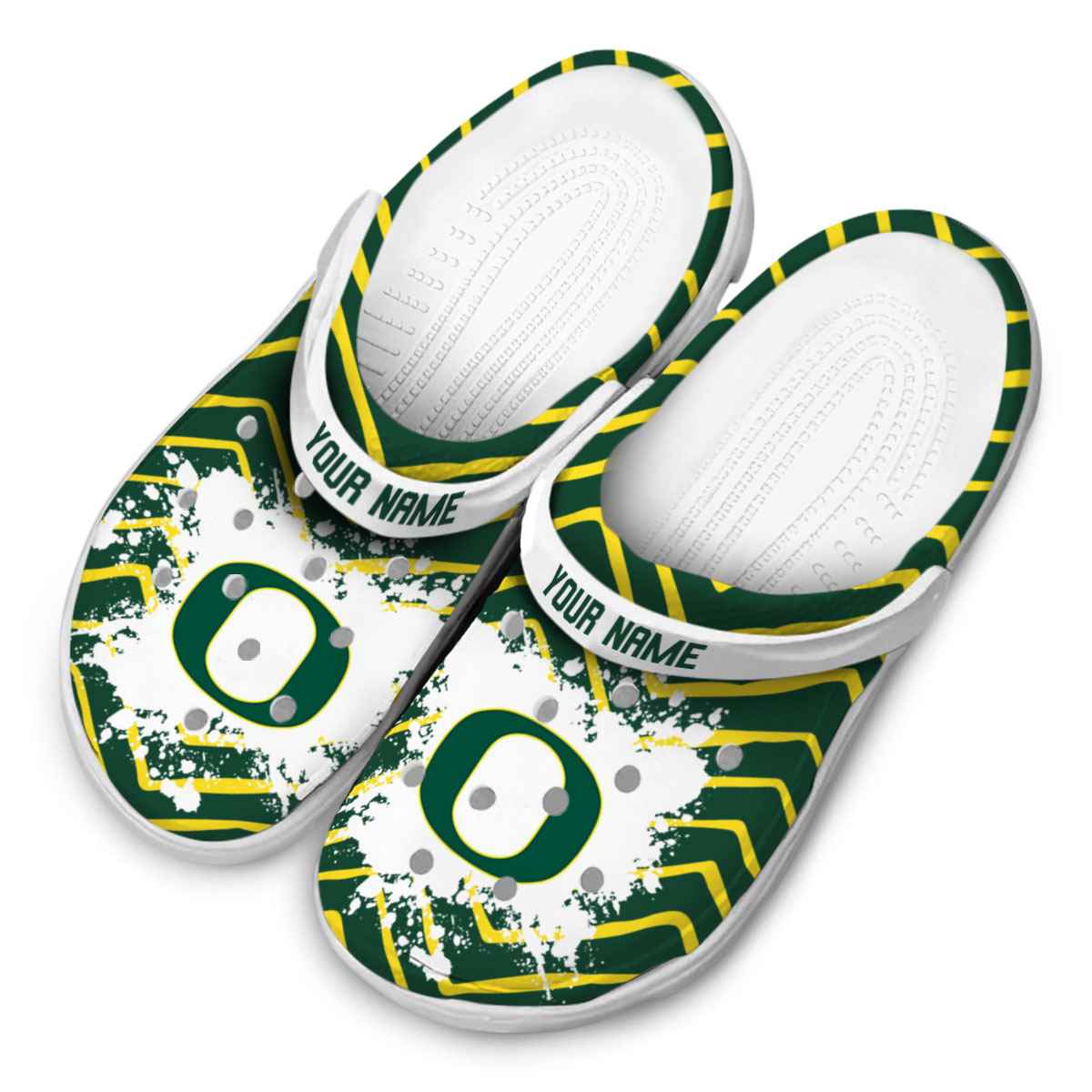 Merchidea Oregon Ducks NCAA Sport Crocs Crocband Clogs Shoes Comfortable For Men Women and Kids