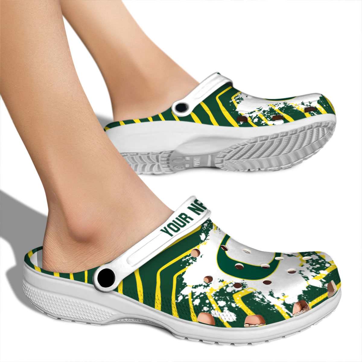 Merchidea Oregon Ducks NCAA Sport Crocs Crocband Clogs Shoes Comfortable For Men Women and Kids