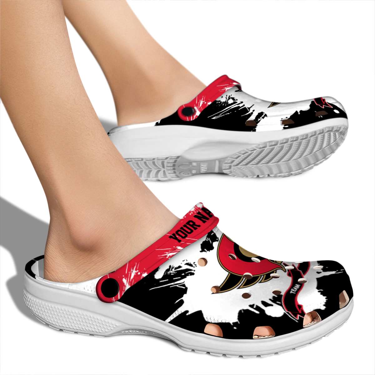 Merchidea Ottawa Senators NHL Sport Crocs Crocband Clogs Shoes Comfortable For Men Women and Kids