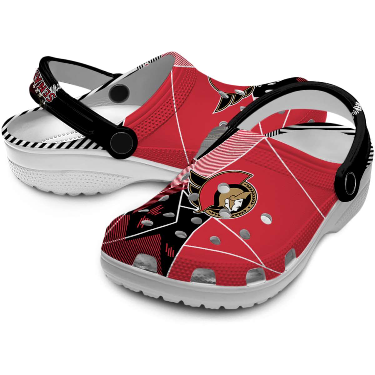Merchidea Ottawa Senators NHL Sport Crocs Crocband Clogs Shoes Comfortable For Men Women and Kids