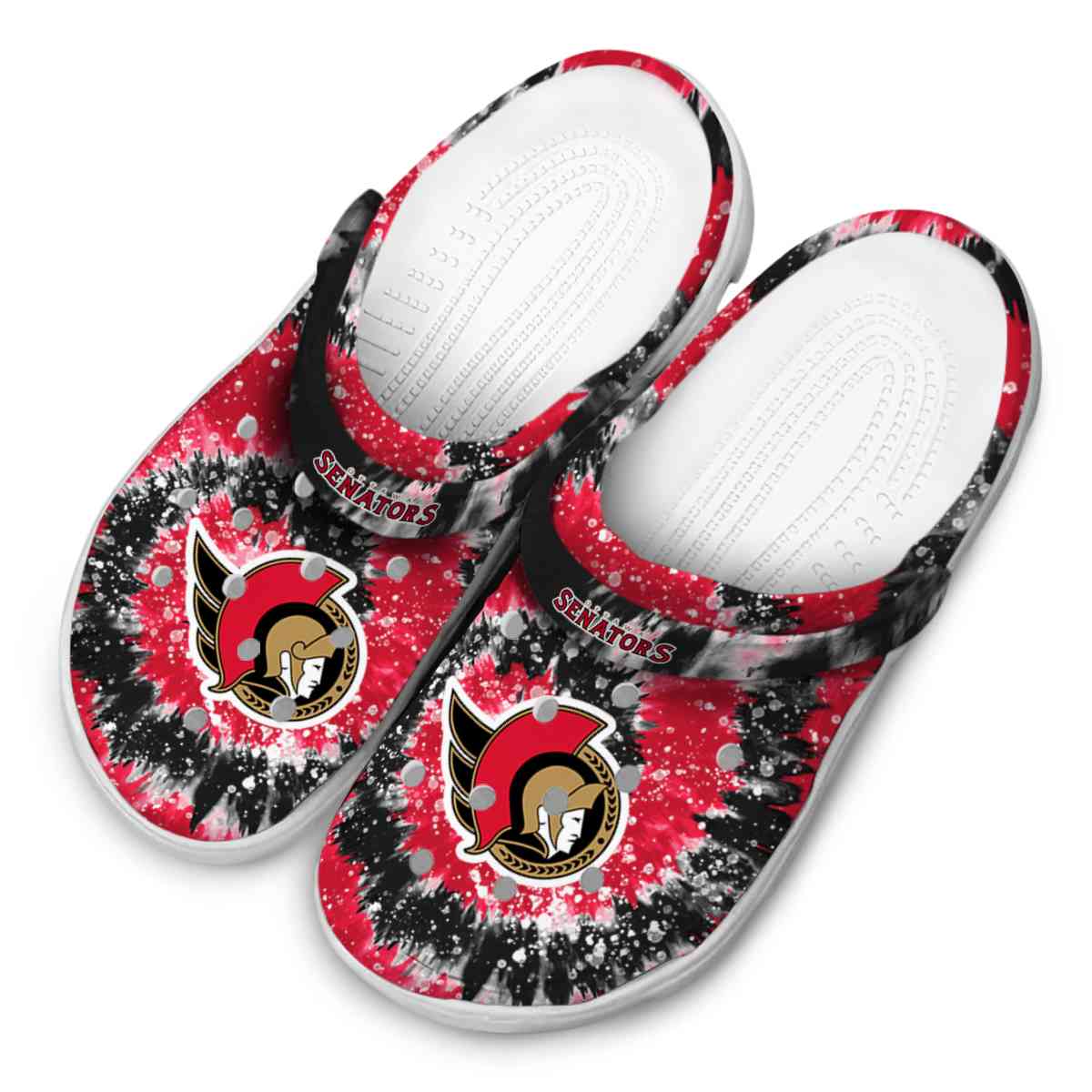 Merchidea Ottawa Senators NHL Sport Crocs Crocband Clogs Shoes Comfortable For Men Women and Kids