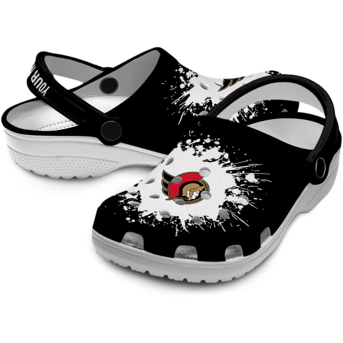 Merchidea Ottawa Senators NHL Sport Crocs Crocband Clogs Shoes Comfortable For Men Women and Kids