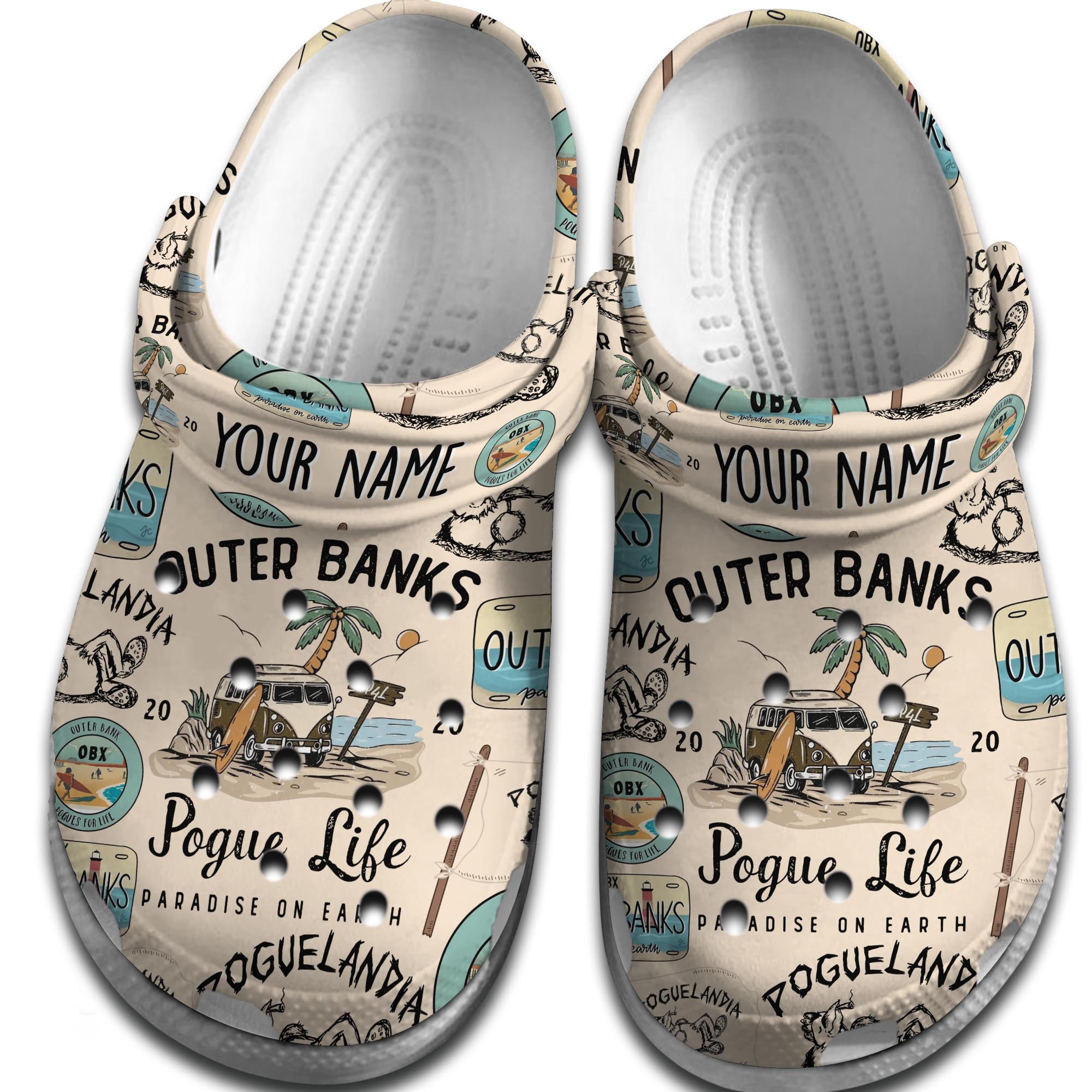 Merchidea Outer Banks TV Series Crocs Crocband Clogs Shoes Comfortable For Men Women and Kids