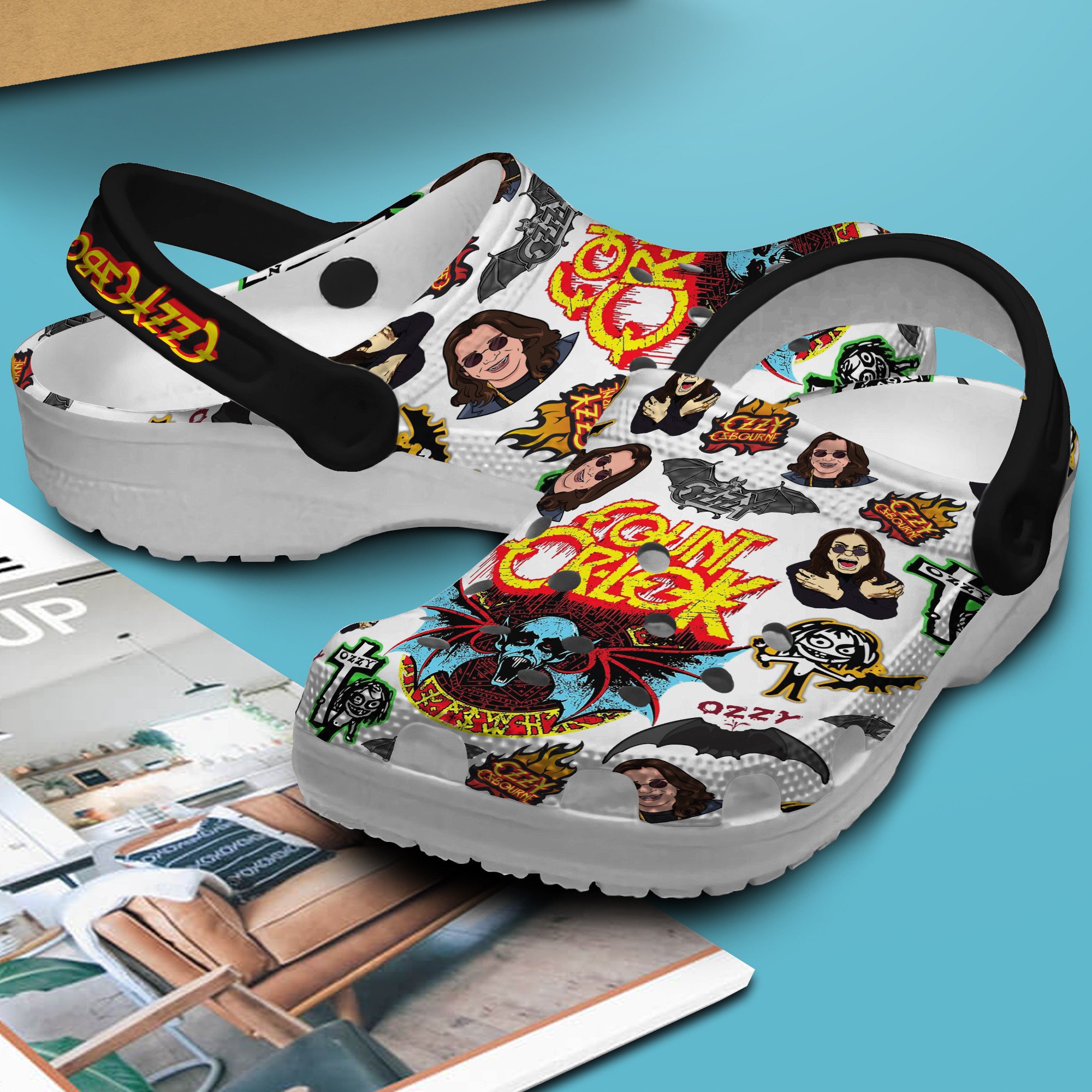 Merchidea Ozzy Osbourne Music Crocs Crocband Clogs Shoes Comfortable For Men Women and Kids