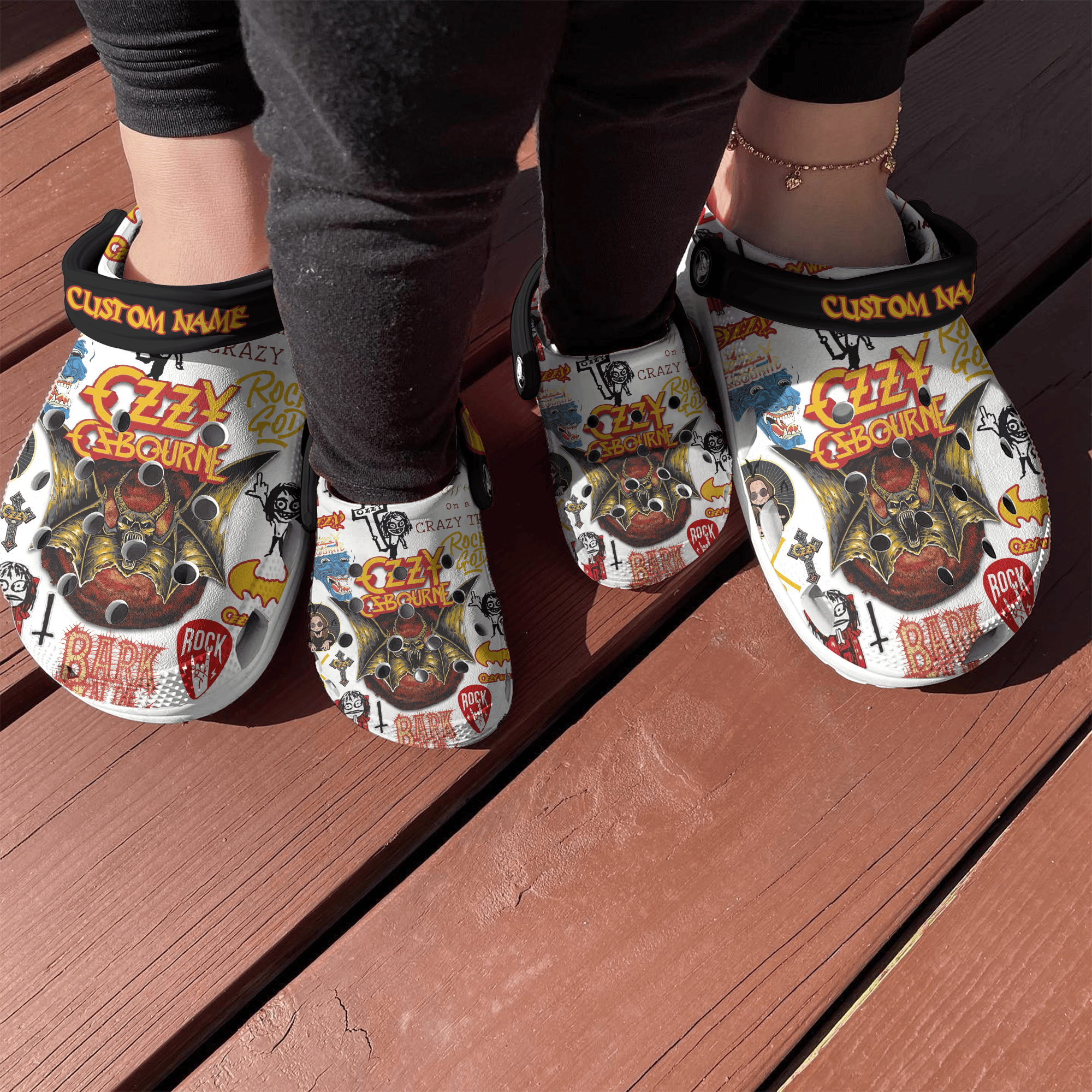 Merchidea ozzy Osbourne Music Crocs Crocband Clogs Shoes Comfortable For Men Women and Kids