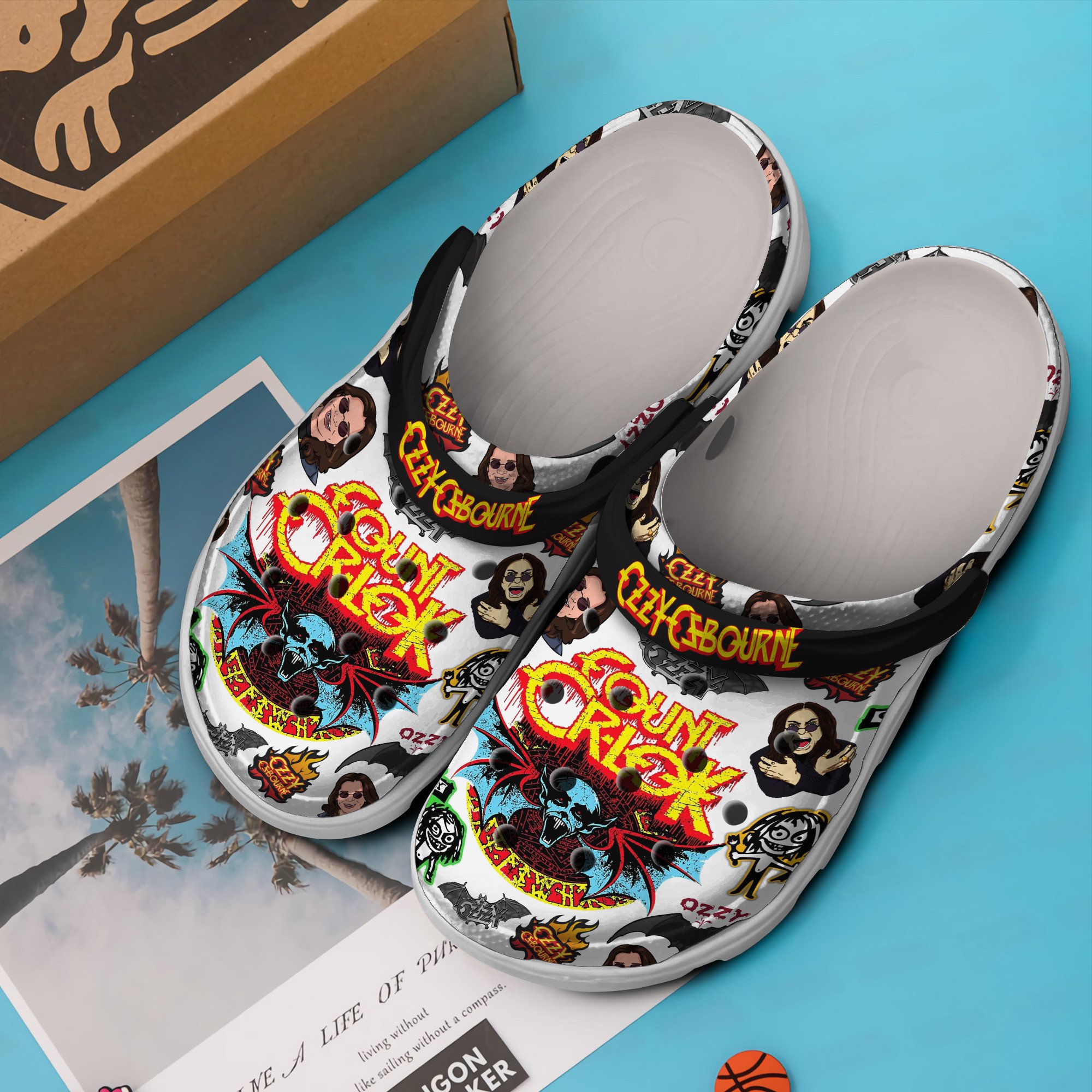 Merchidea Ozzy Osbourne Music Crocs Crocband Clogs Shoes Comfortable For Men Women and Kids