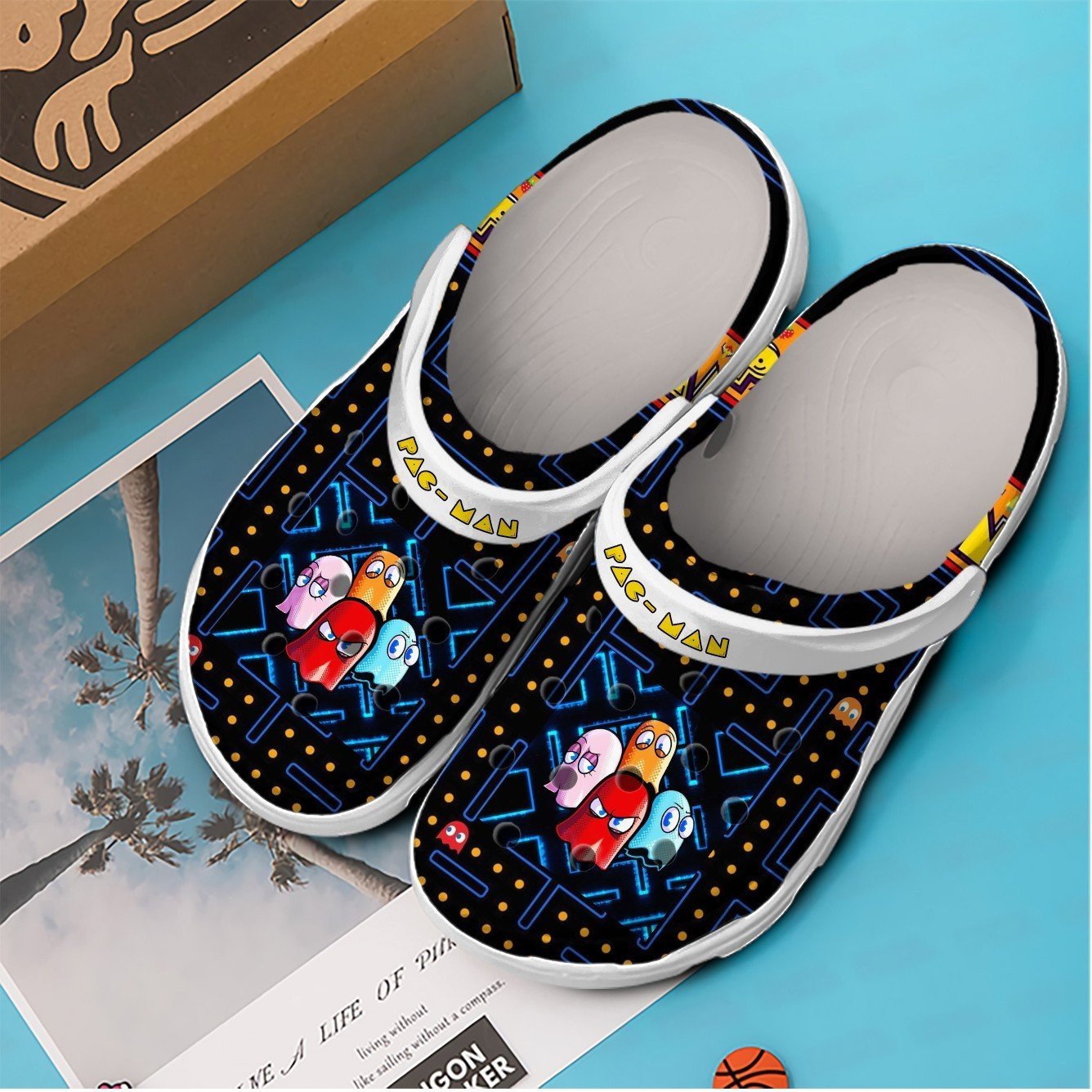 Merchidea Pac Man Game Crocs Crocband Clogs Shoes Comfortable For Men Women and Kids
