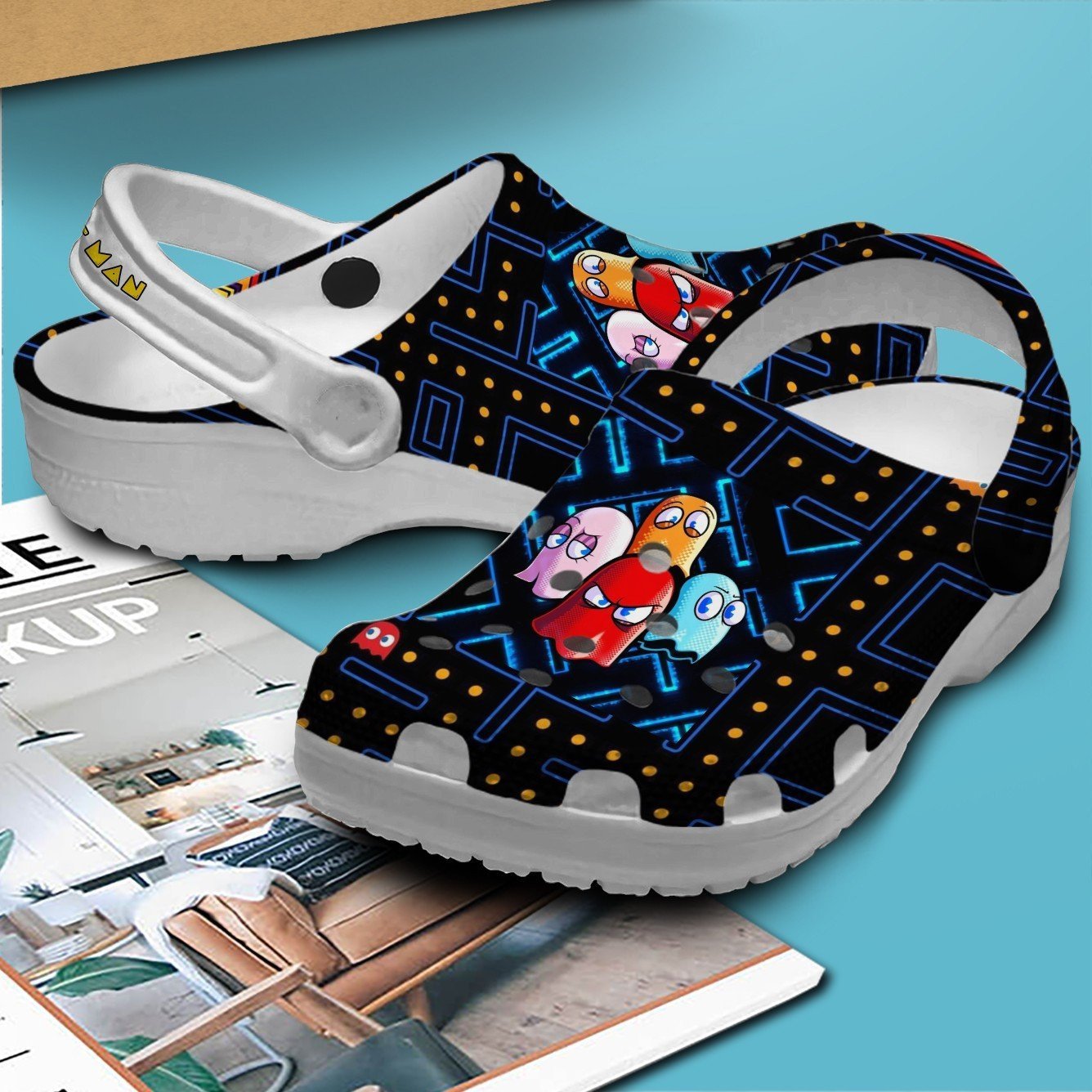 Merchidea Pac Man Game Crocs Crocband Clogs Shoes Comfortable For Men Women and Kids