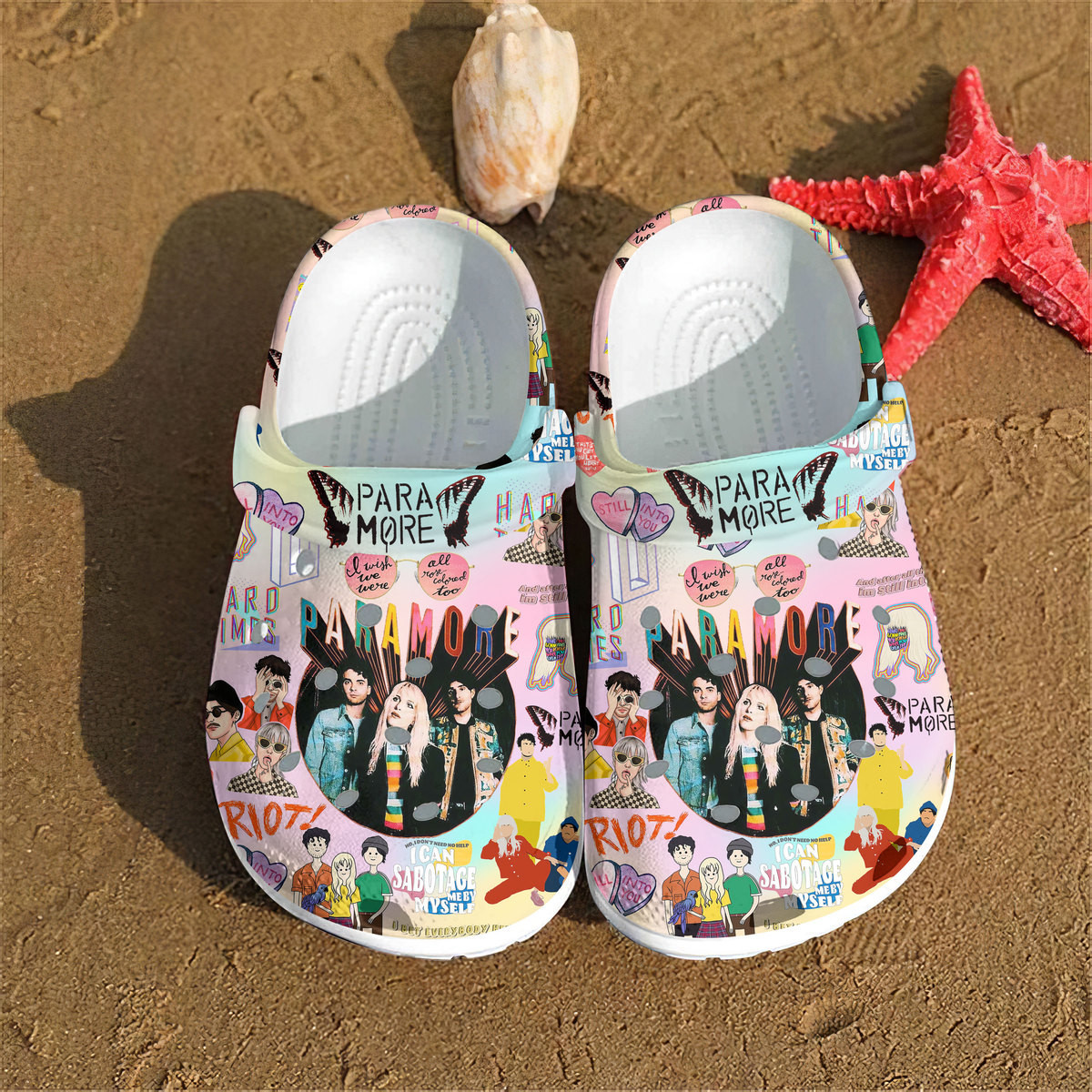 Merchidea Paramore Music Crocs Crocband Clogs Shoes Comfortable For Men Women and Kids