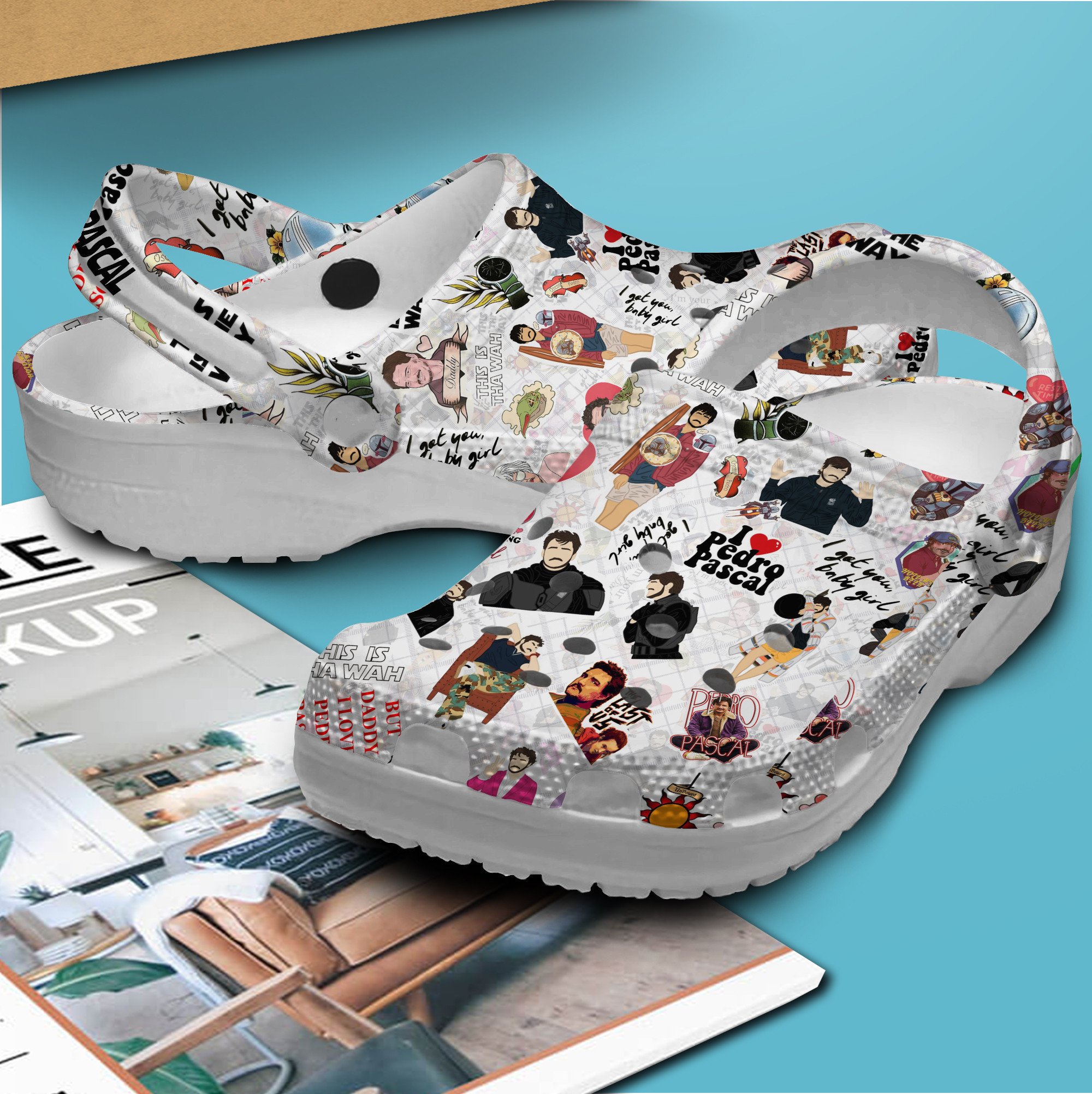 Merchidea Pedro Pascal Movie Crocs Crocband Clogs Shoes Comfortable For Men Women and Kids