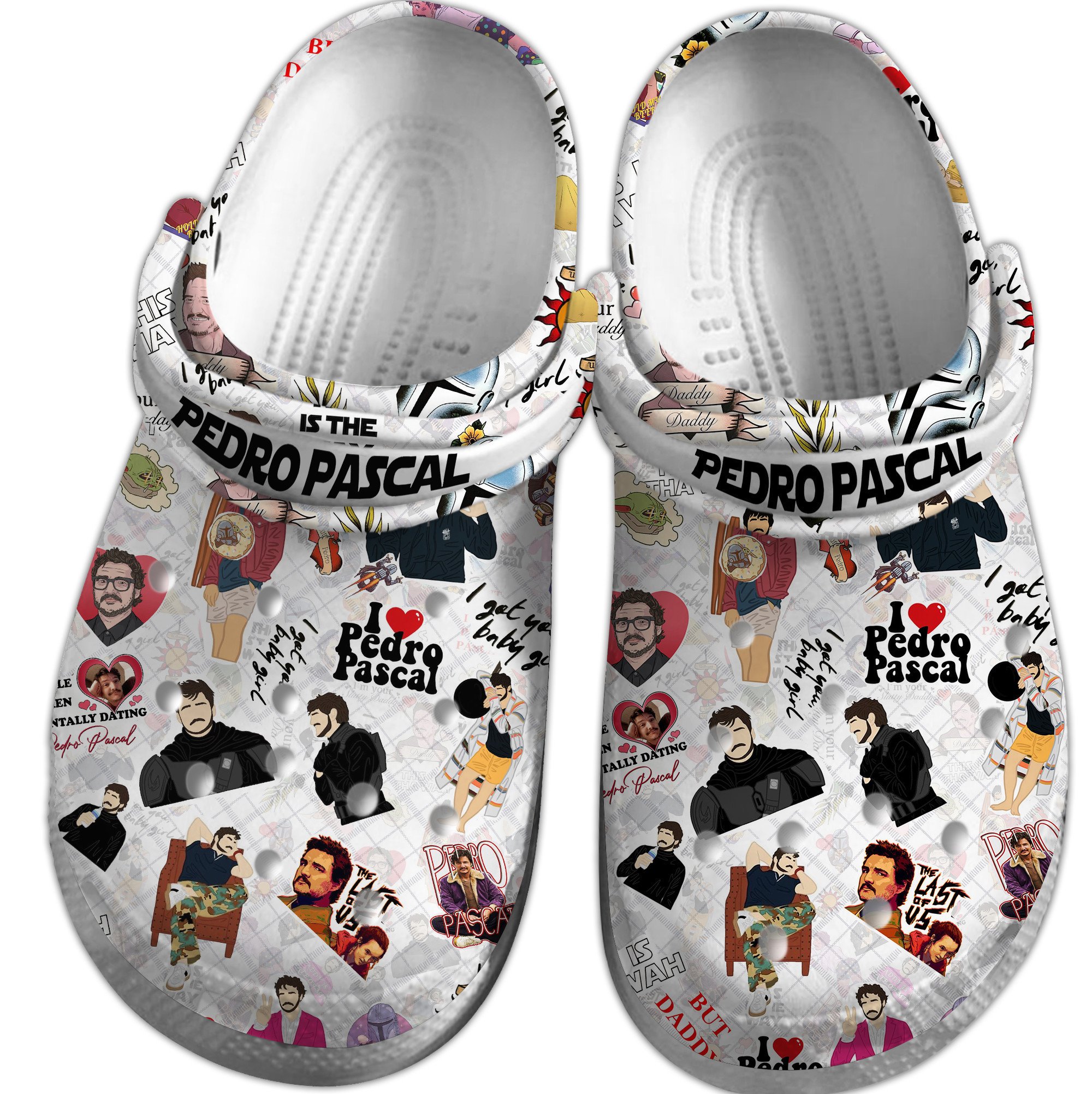 Merchidea Pedro Pascal Movie Crocs Crocband Clogs Shoes Comfortable For Men Women and Kids