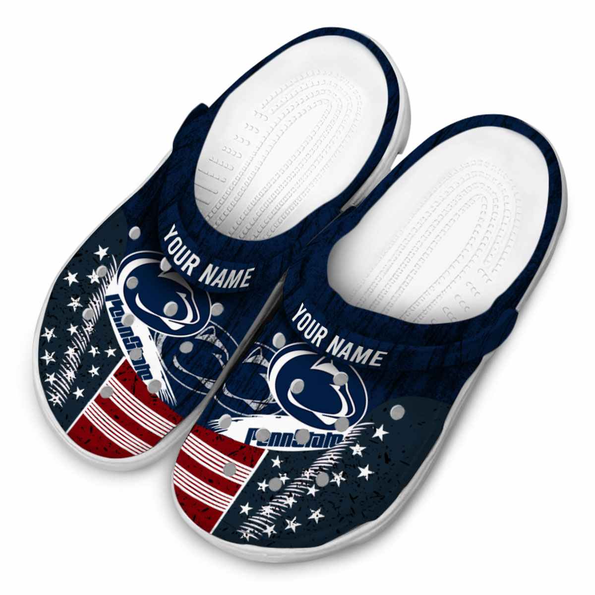 Merchidea Penn State Nittany Lions NCAA Sport Crocs Crocband Clogs Shoes Comfortable For Men Women and Kids