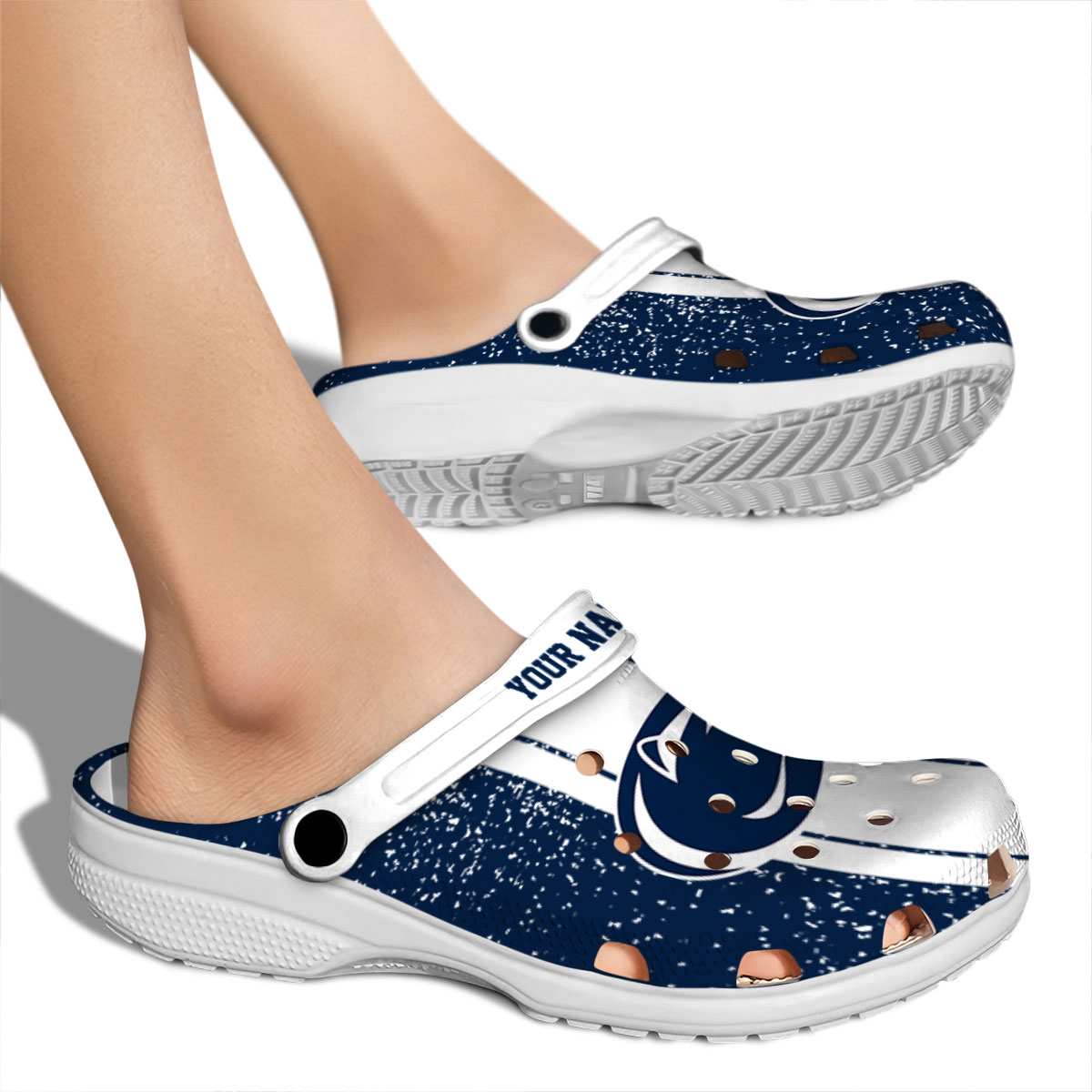 Merchidea Penn State Nittany Lions NCAA Sport Crocs Crocband Clogs Shoes Comfortable For Men Women and Kids