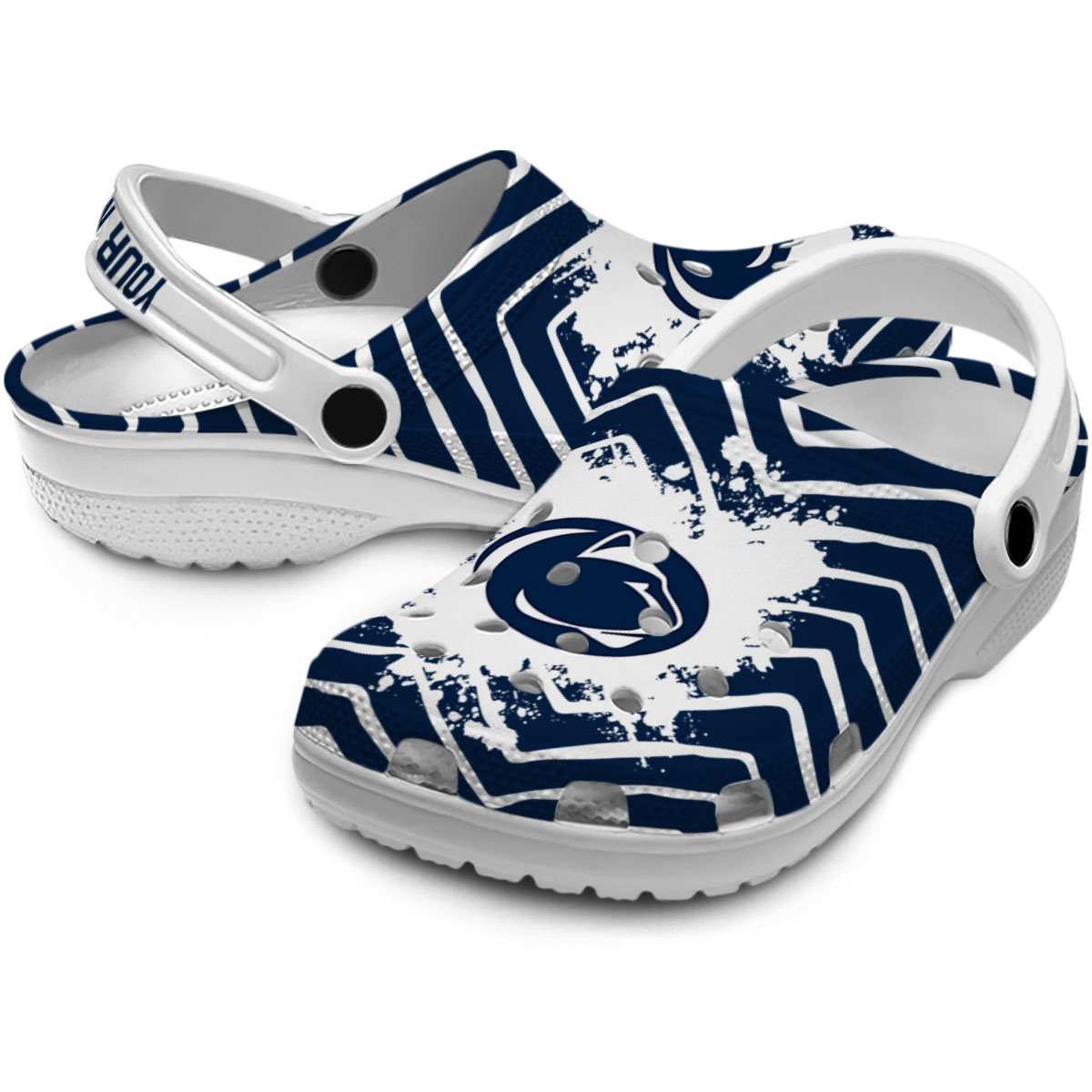 Merchidea Penn State Nittany Lions NCAA Sport Crocs Crocband Clogs Shoes Comfortable For Men Women and Kids