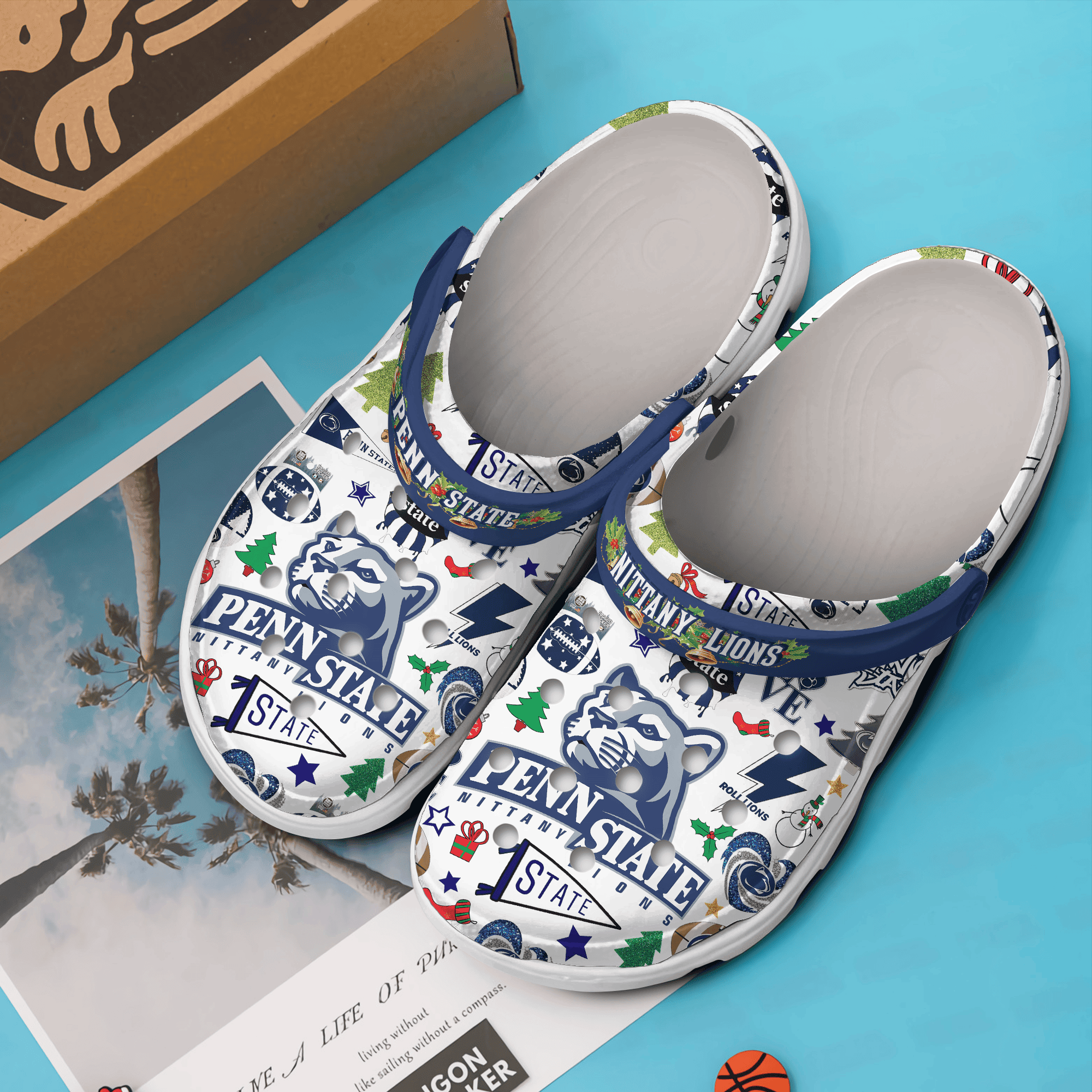 Merchidea Penn State Nittany Lions NCAA Sport Crocs Crocband Clogs Shoes Comfortable For Men Women and Kids