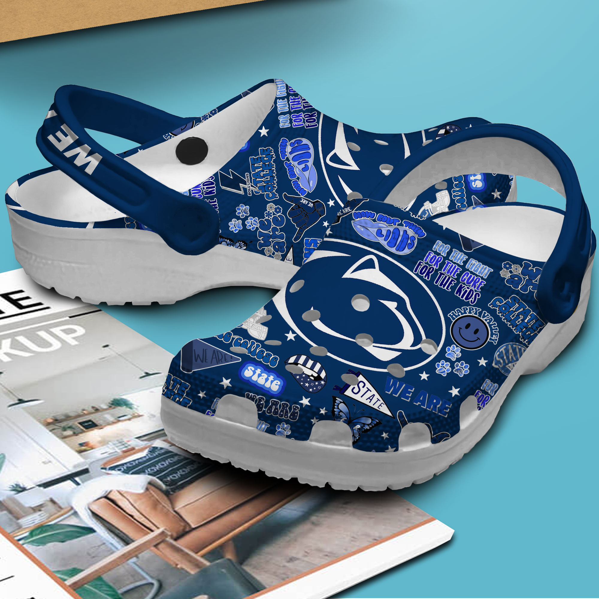 Merchidea Penn State Nittany Lions NCAA Sport Crocs Crocband Clogs Shoes Comfortable For Men Women and Kids