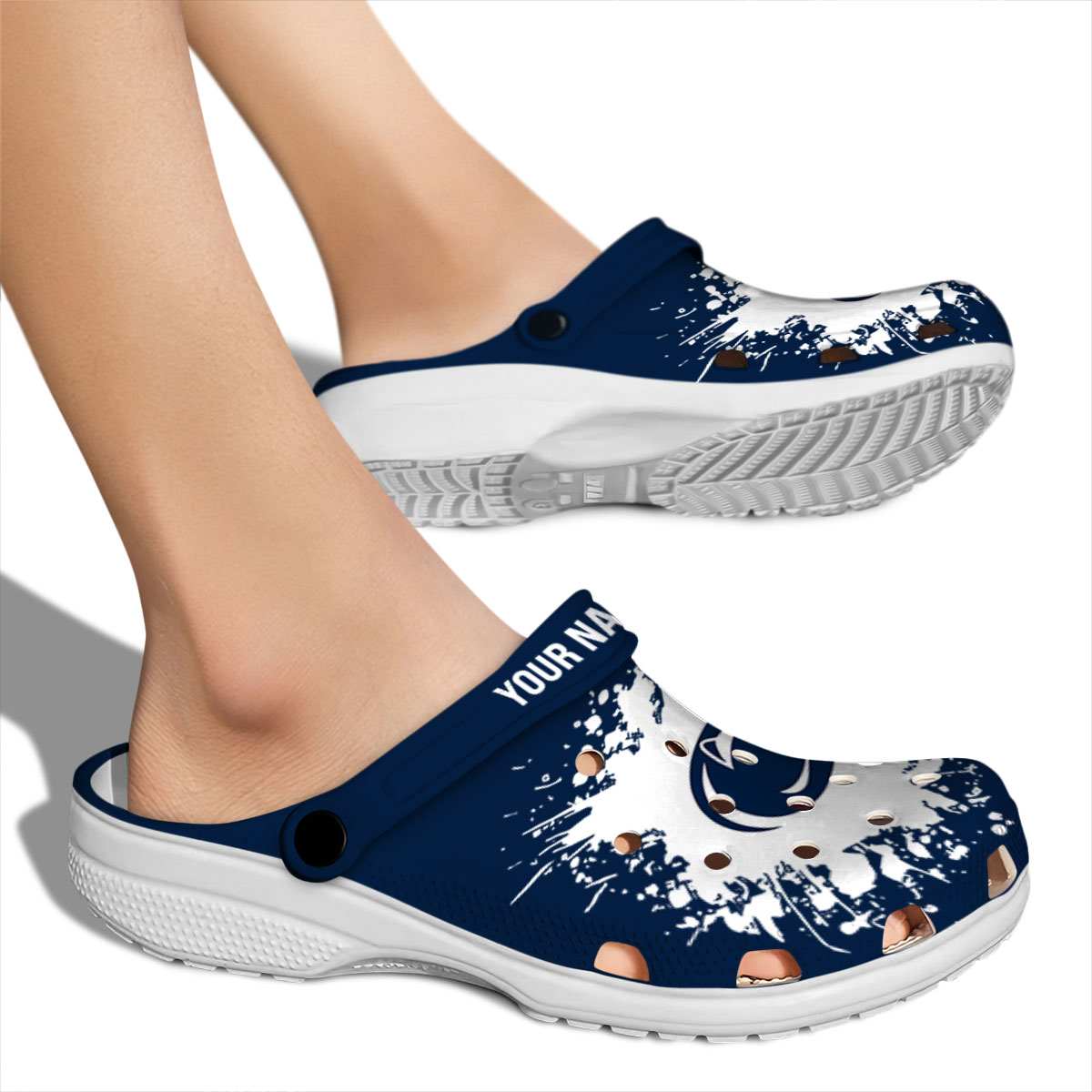 Merchidea Penn State Nittany Lions NCAA Sport Crocs Crocband Clogs Shoes Comfortable For Men Women and Kids