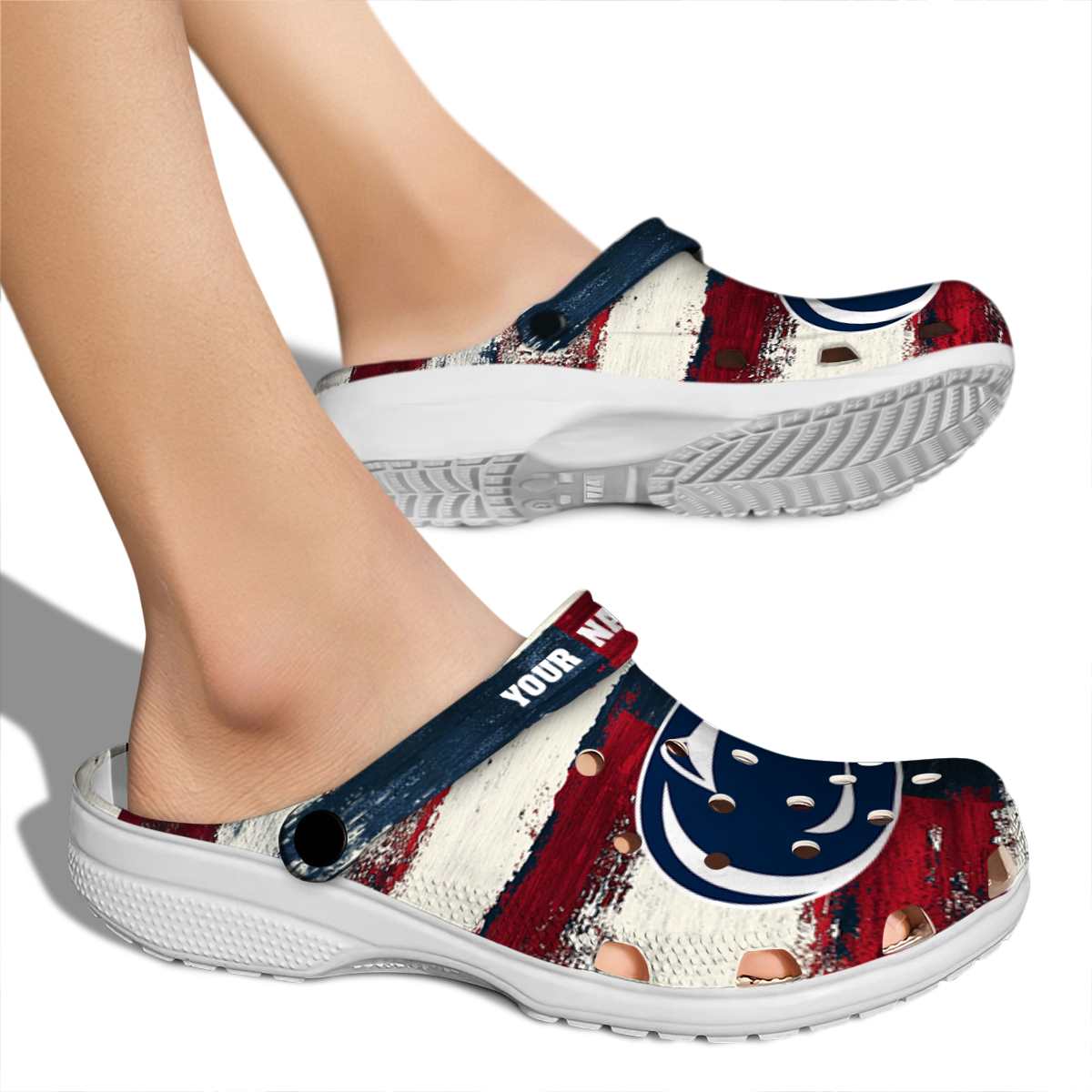 Merchidea Penn State Nittany Lions NCAA Sport Crocs Crocband Clogs Shoes Comfortable For Men Women and Kids