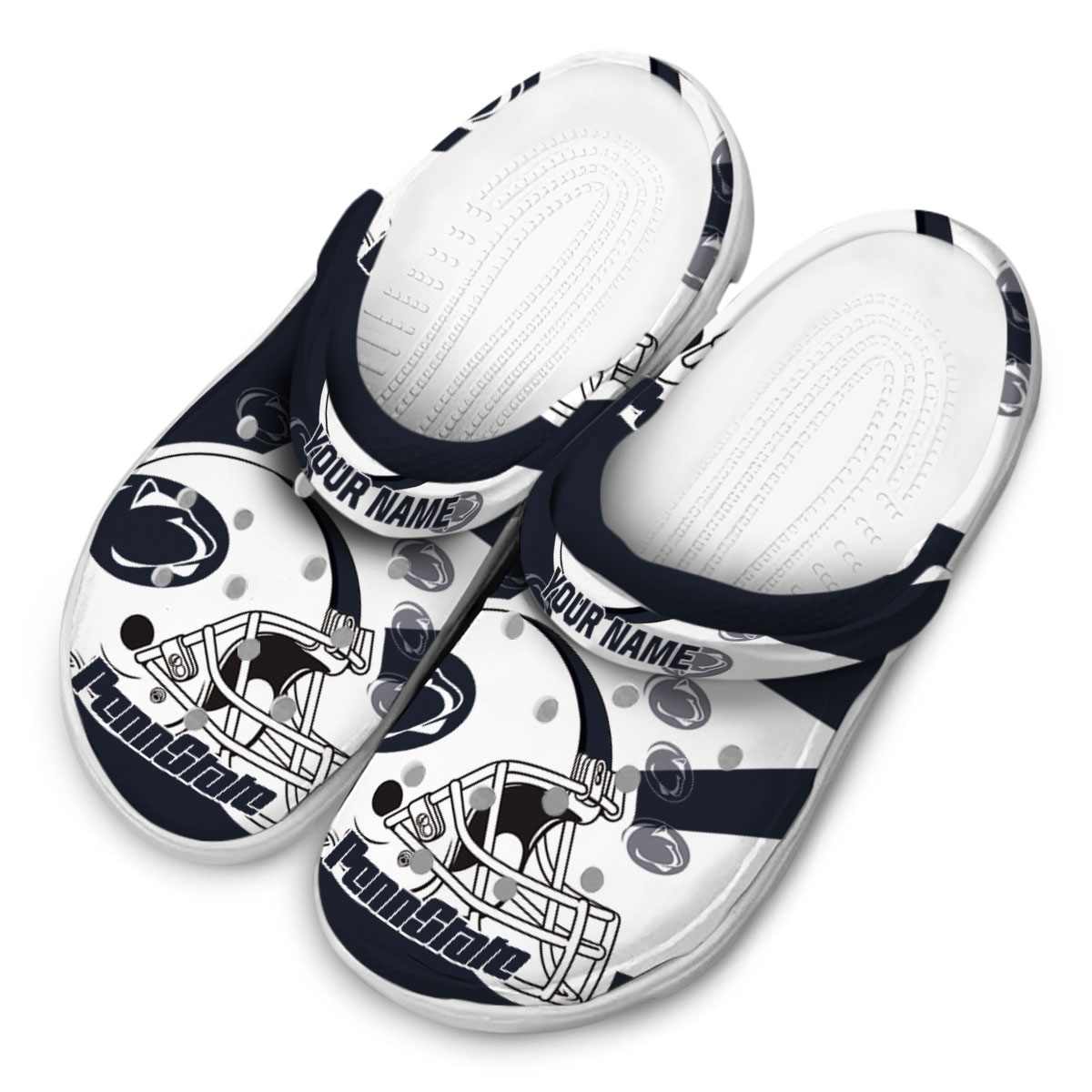 Merchidea Penn State Nittany Lions NCAA Sport Crocs Crocband Clogs Shoes Comfortable For Men Women and Kids