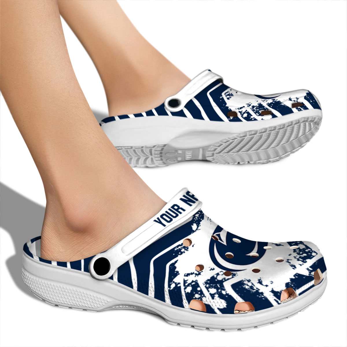 Merchidea Penn State Nittany Lions NCAA Sport Crocs Crocband Clogs Shoes Comfortable For Men Women and Kids