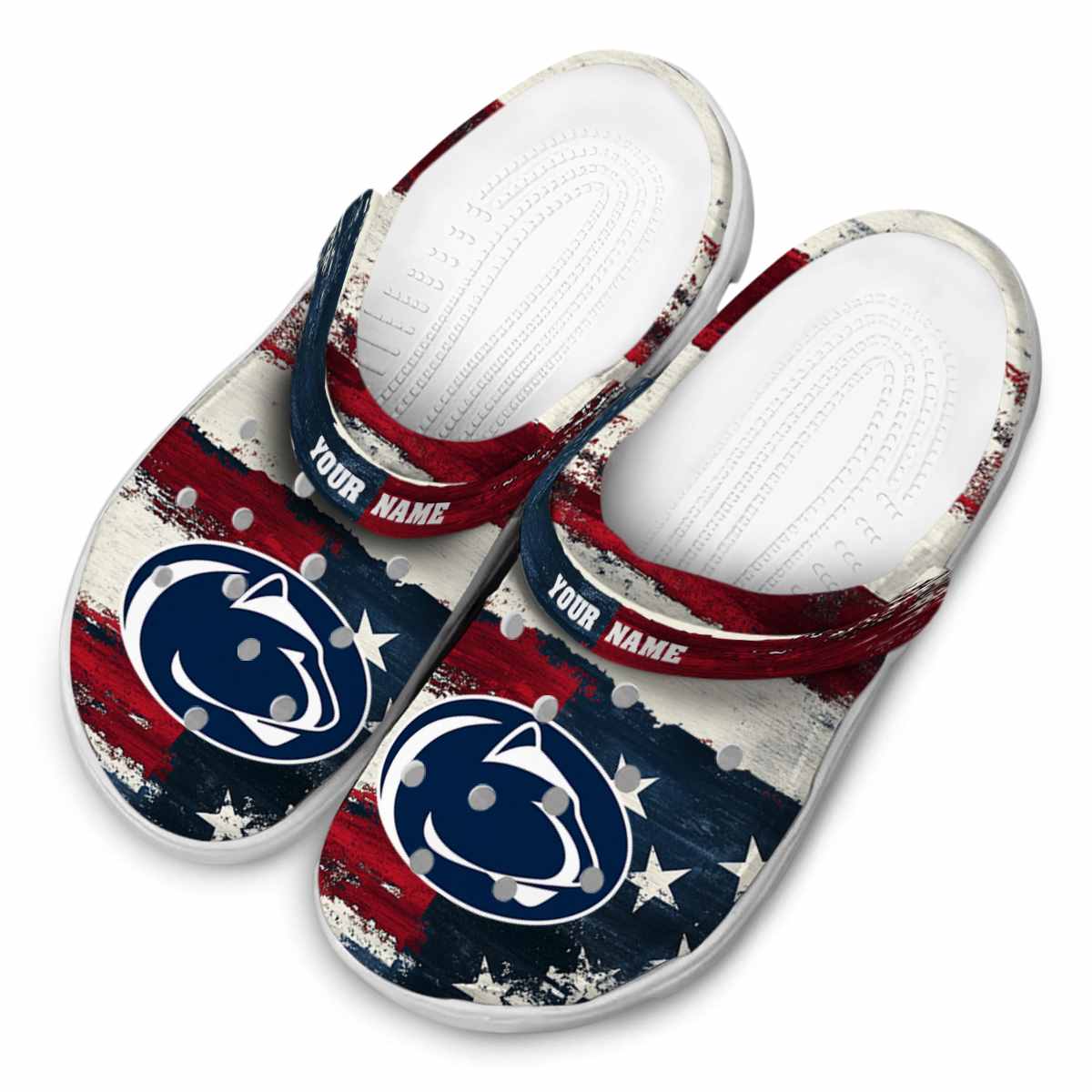 Merchidea Penn State Nittany Lions NCAA Sport Crocs Crocband Clogs Shoes Comfortable For Men Women and Kids
