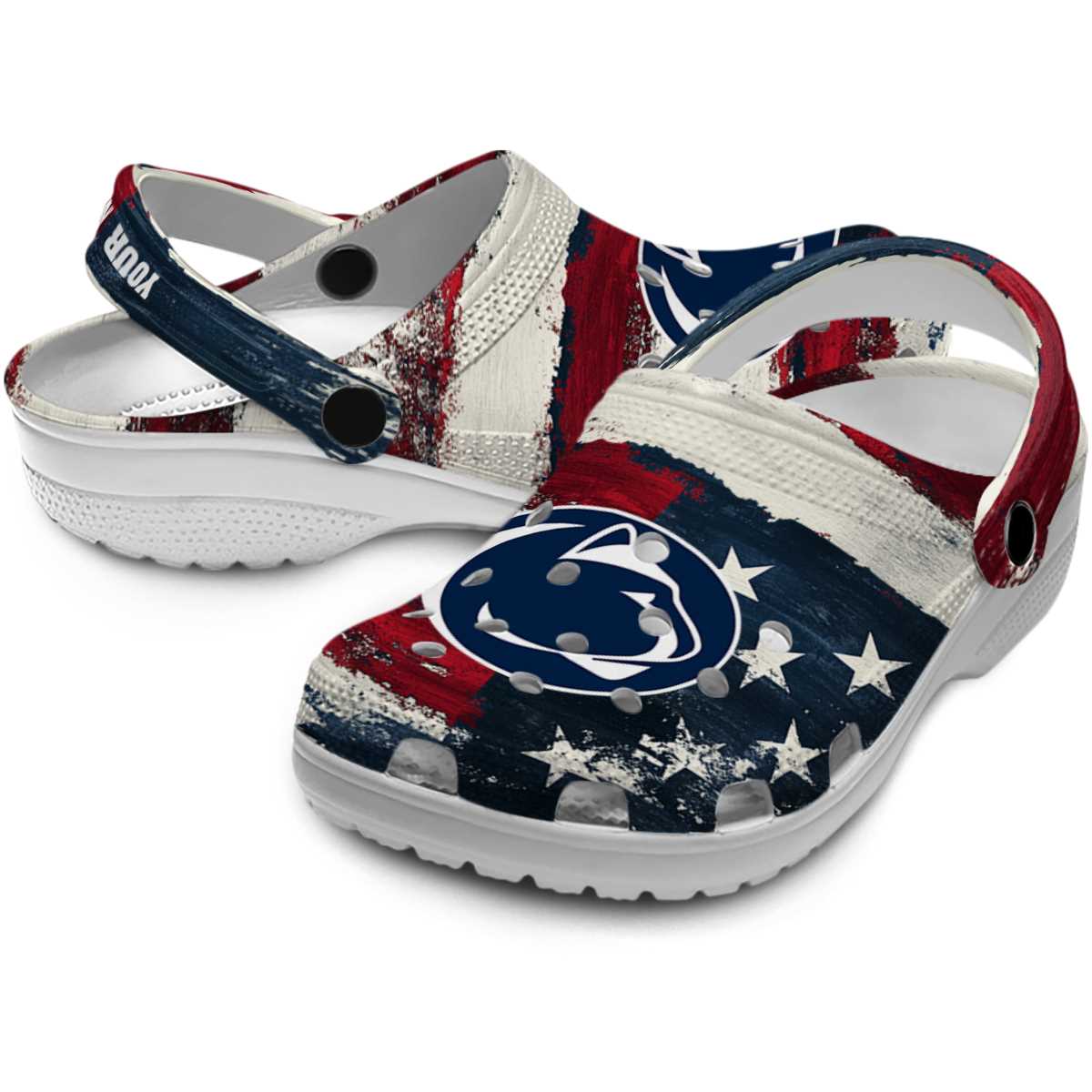 Merchidea Penn State Nittany Lions NCAA Sport Crocs Crocband Clogs Shoes Comfortable For Men Women and Kids