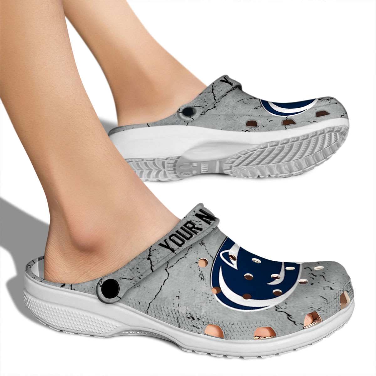 Merchidea Penn State Nittany Lions NCAA Sport Crocs Crocband Clogs Shoes Comfortable For Men Women and Kids