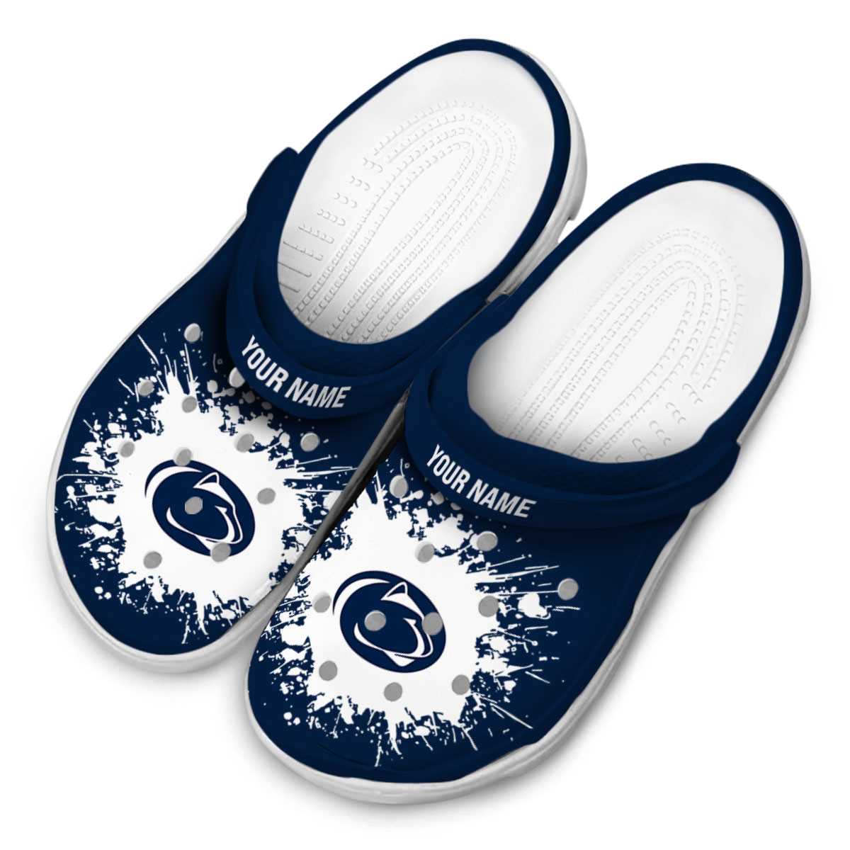 Merchidea Penn State Nittany Lions NCAA Sport Crocs Crocband Clogs Shoes Comfortable For Men Women and Kids
