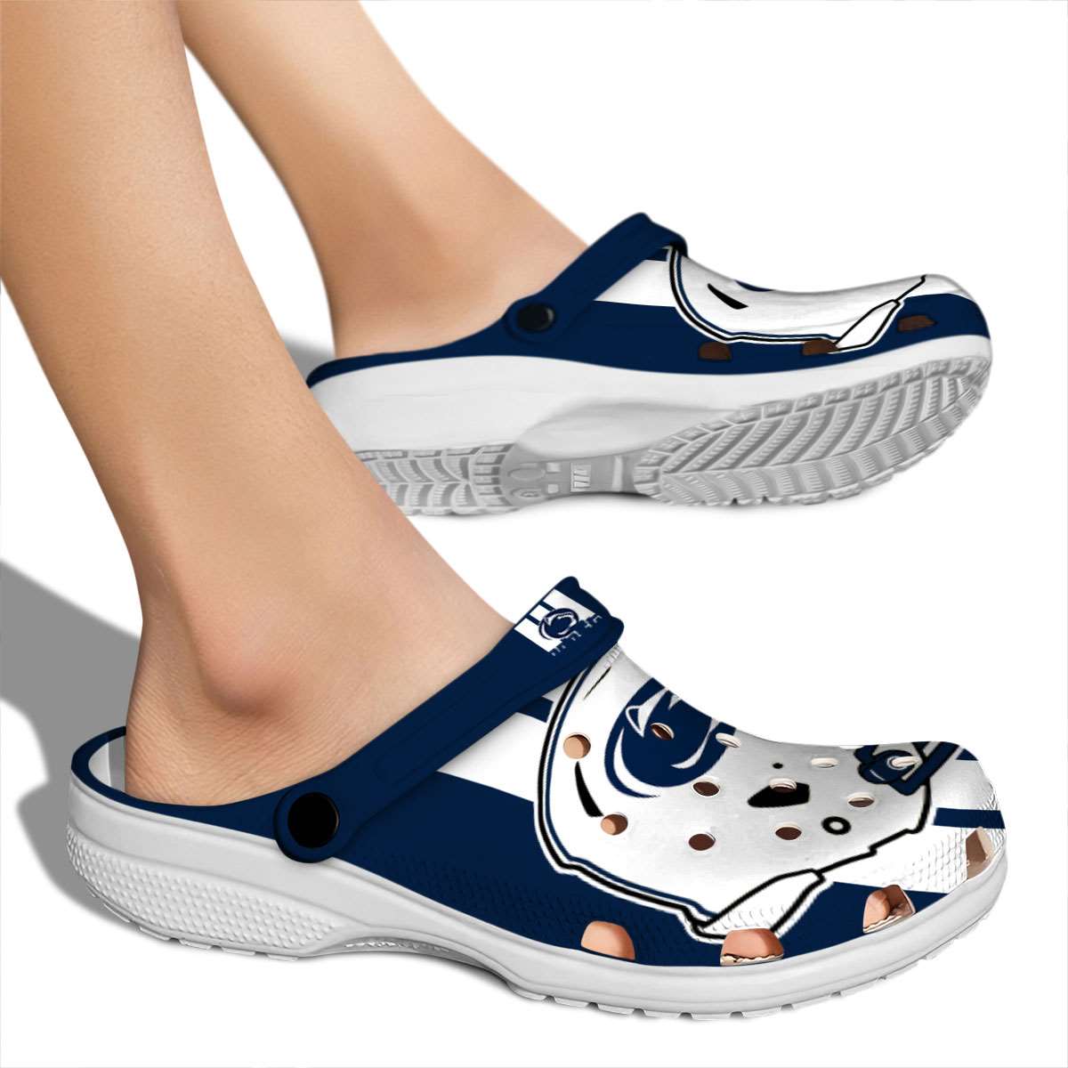 Merchidea Penn State Nittany Lions NCAA Sport Crocs Crocband Clogs Shoes Comfortable For Men Women and Kids