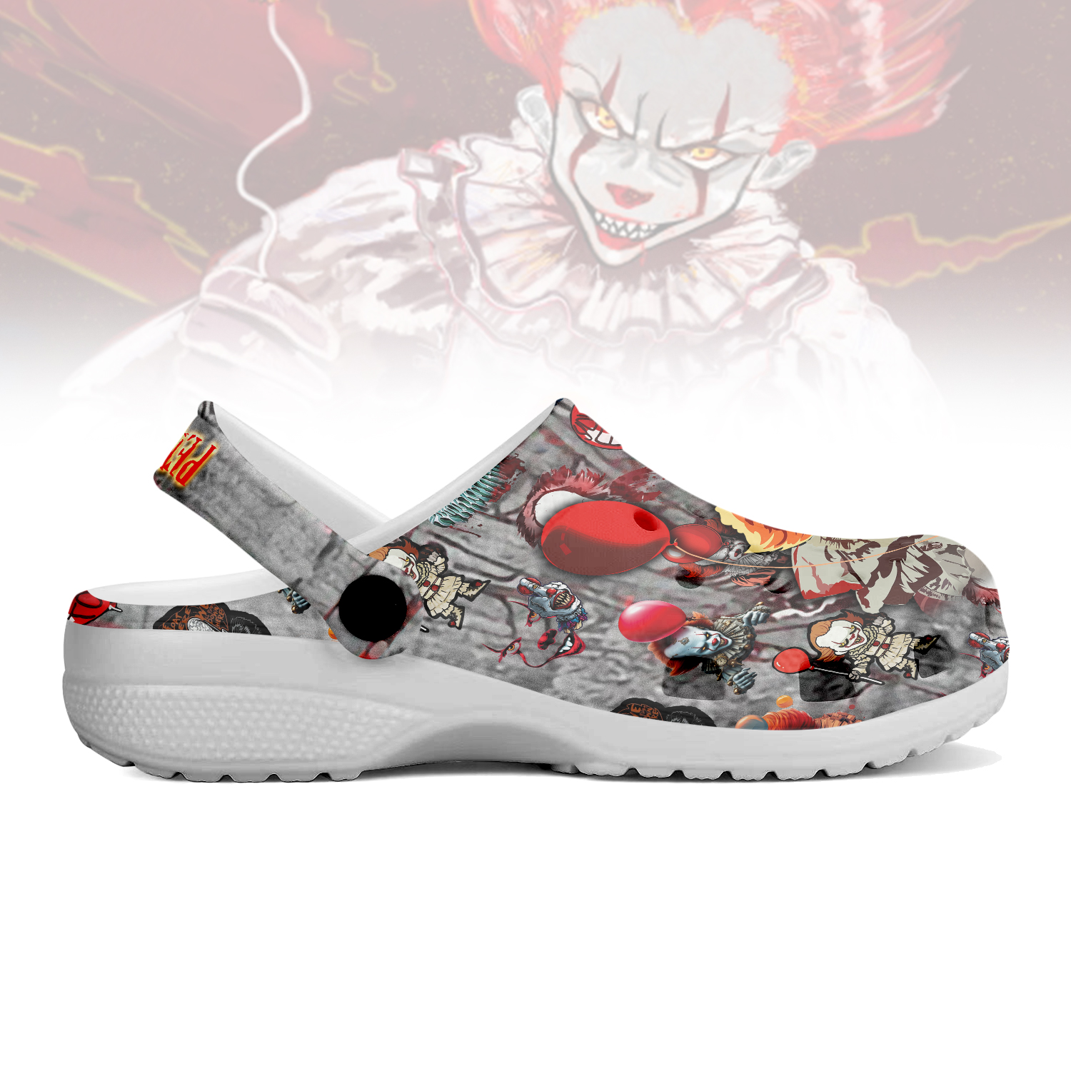 Merchidea Pennywise x Halloween Crocs Crocband Clogs Shoes Comfortable For Men Women and Kids