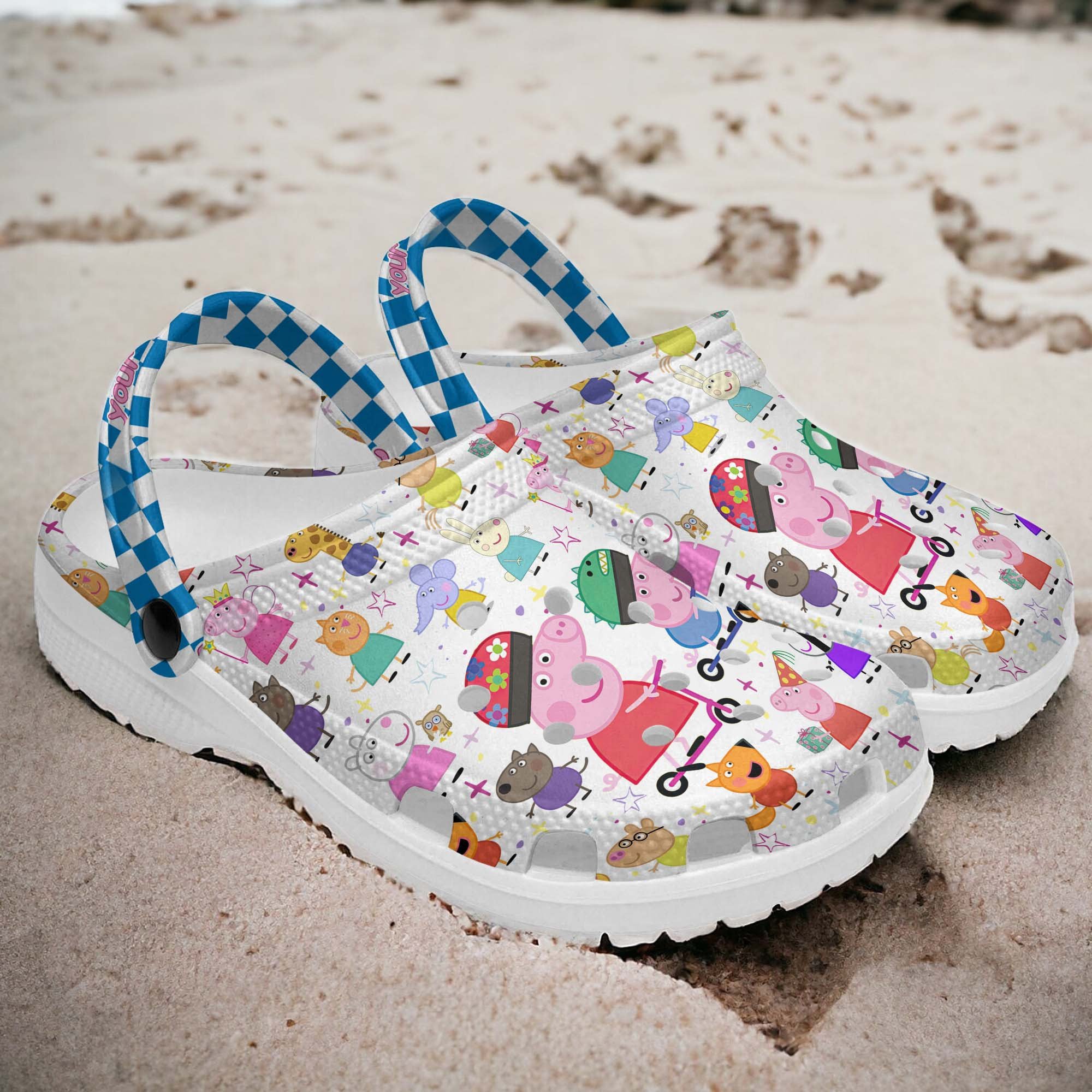 Merchidea Peppa Pig TV Series Crocs Crocband Clogs Shoes Comfortable For Men Women and Kids