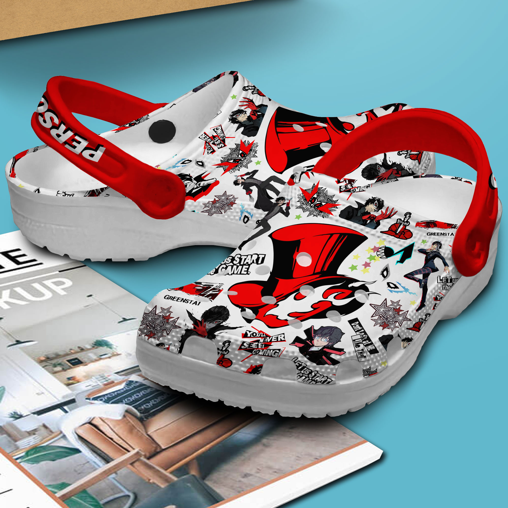 Merchidea Persona 5 GamesCrocs Crocband Clogs Shoes Comfortable For Men Women and Kids