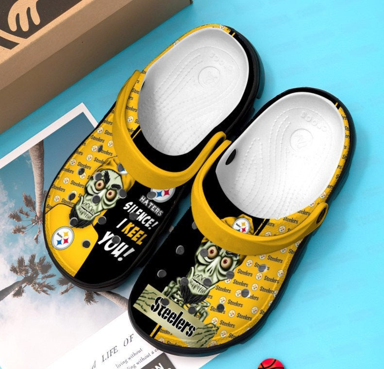 Merchidea Personalized PitSteelers Football Team Crocs Clog Custom Name Shoes
