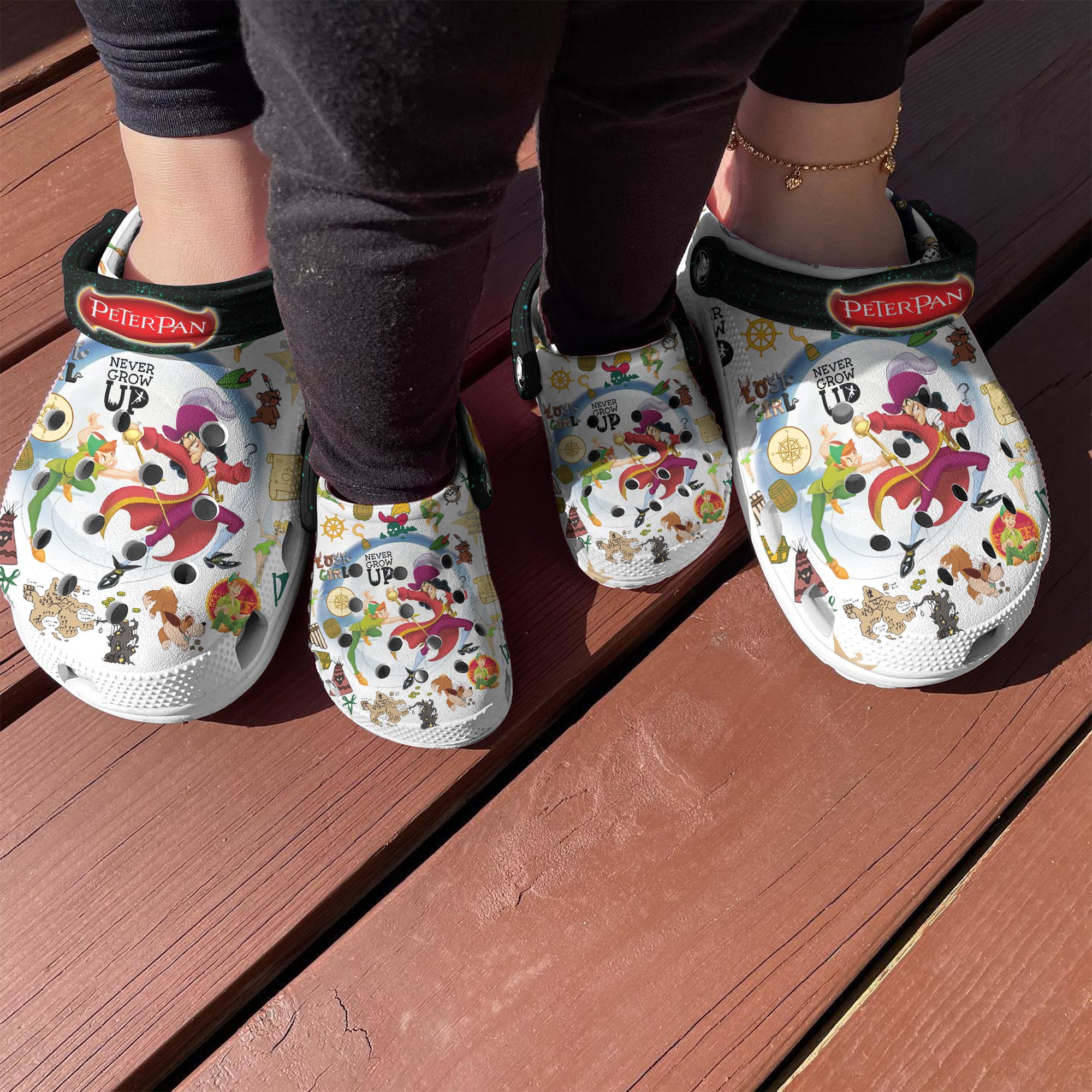 Merchidea Peter Pan Cartoon Crocs Crocband Clogs Shoes Comfortable For Men Women and Kids