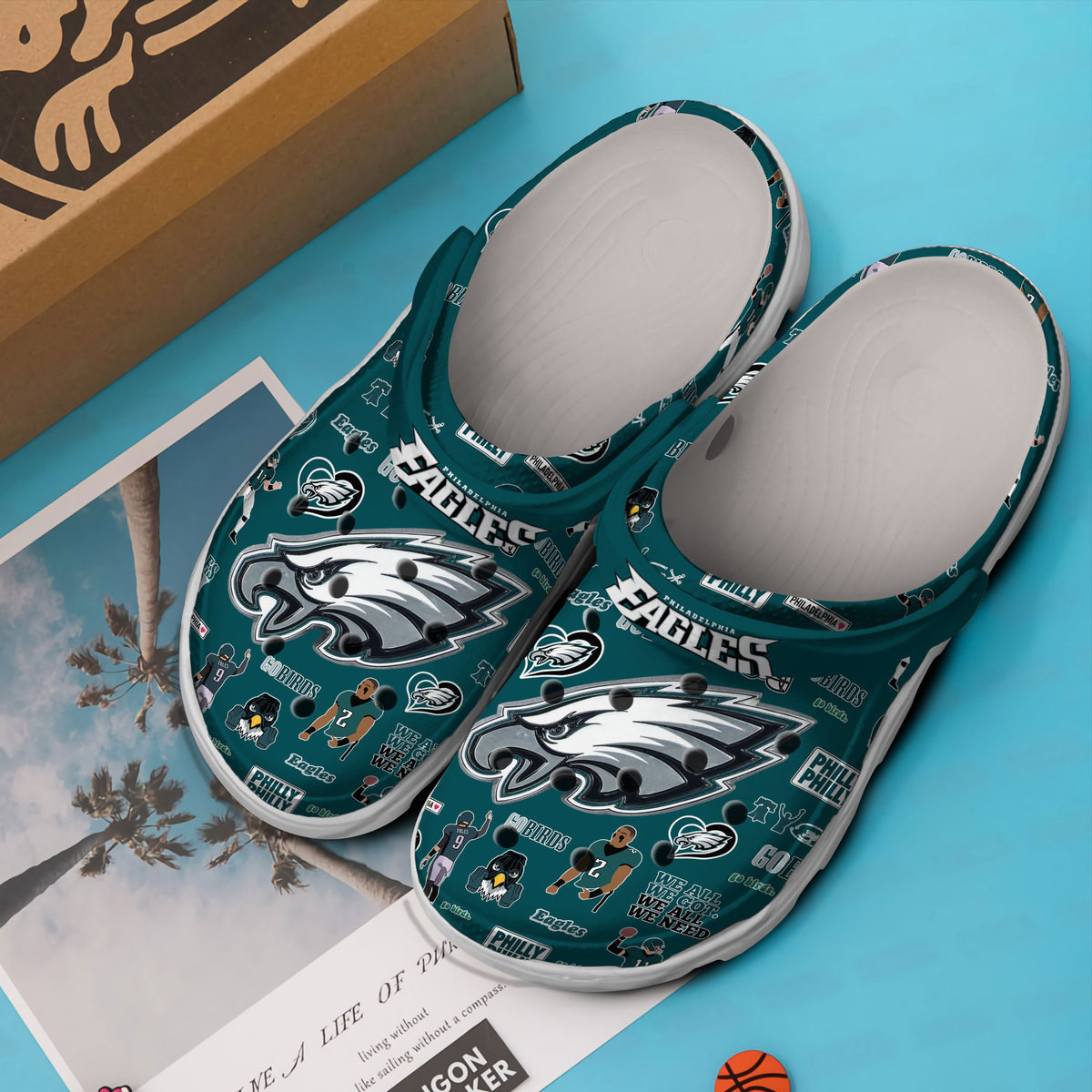 Merchidea Philadelphia Eagles NFL Crocs Clogs Crocband Shoes Comfortable For Men Women and Kids