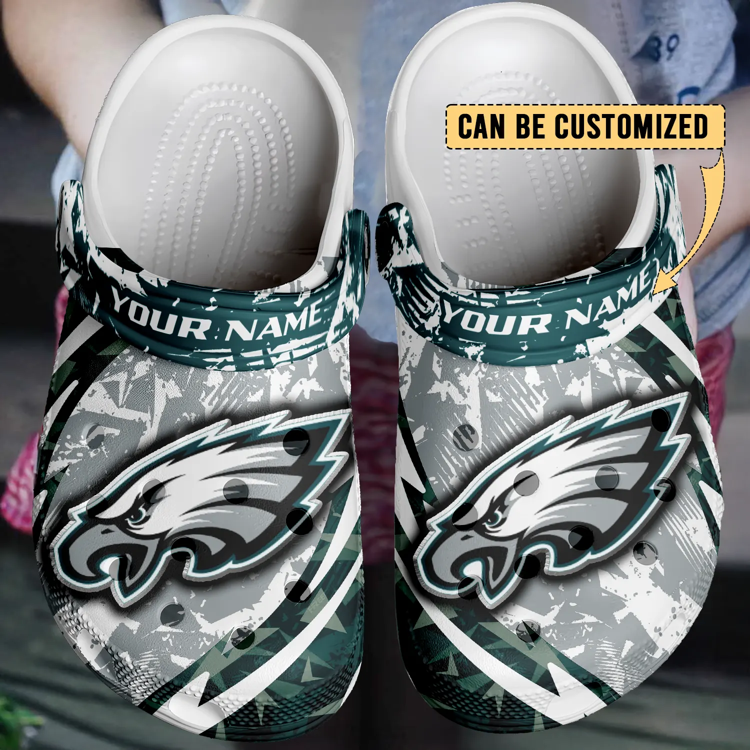 Merchidea Philadelphia Eagles NFL Crocs Crocband Clogs Shoes Comfortable For Men Women and Kids