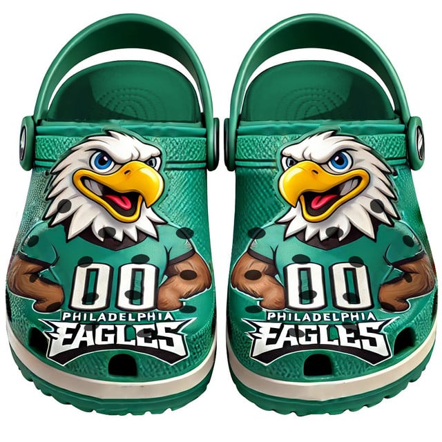 Merchidea Philadelphia Eagles NFL Crocs Crocband Clogs Shoes Comfortable For Men Women and Kids